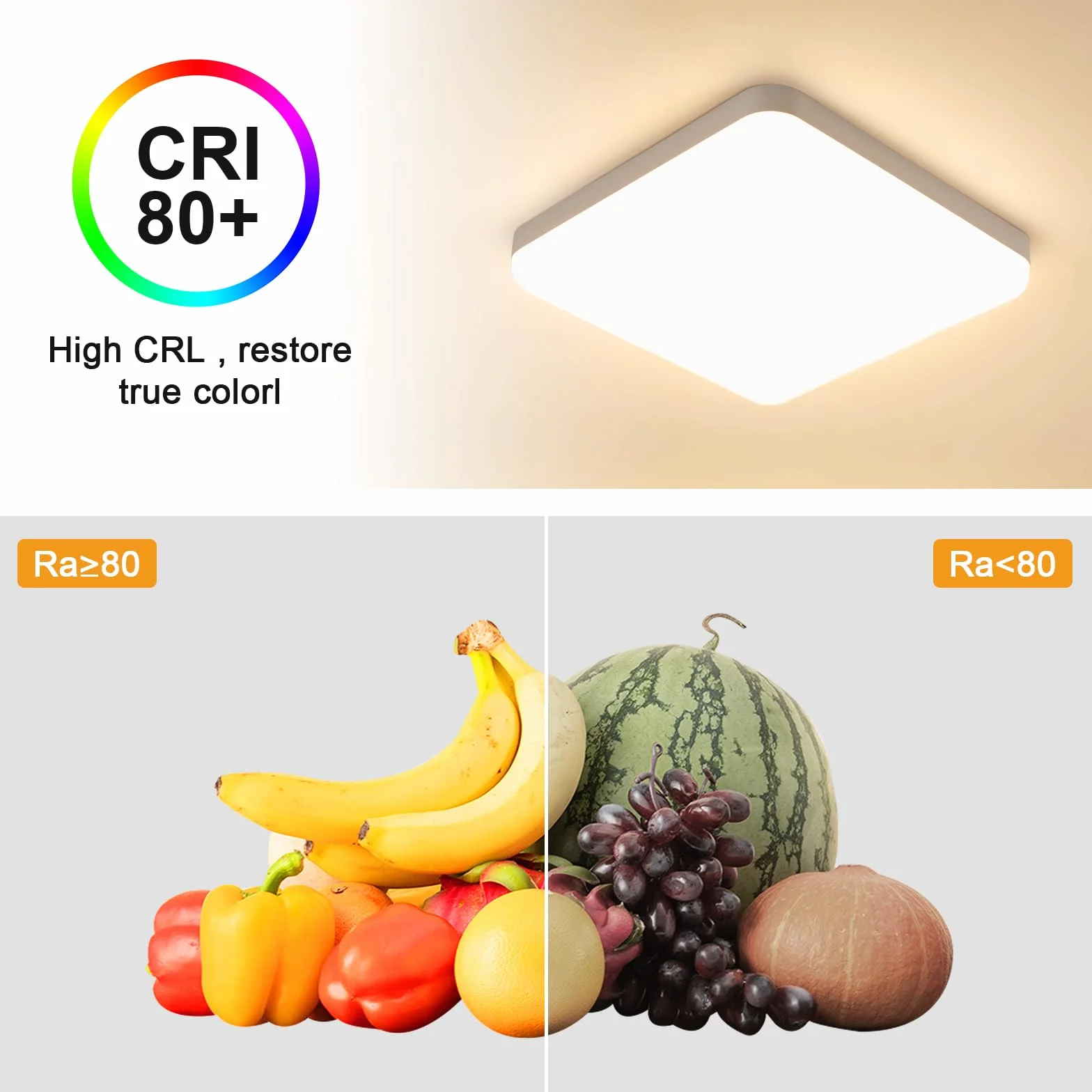 Plafon LED Techo 32W 3600LM 3000K Luz Cálida IP54 Impermeable 25CM