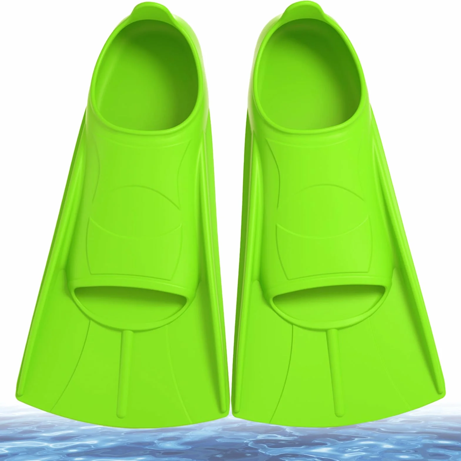 Aletas de natación para niños, de silicona, aletas cortas, aletas cortas, aletas de entrenamiento cortas, aletas de buceo, aletas cortas para niños y adultos