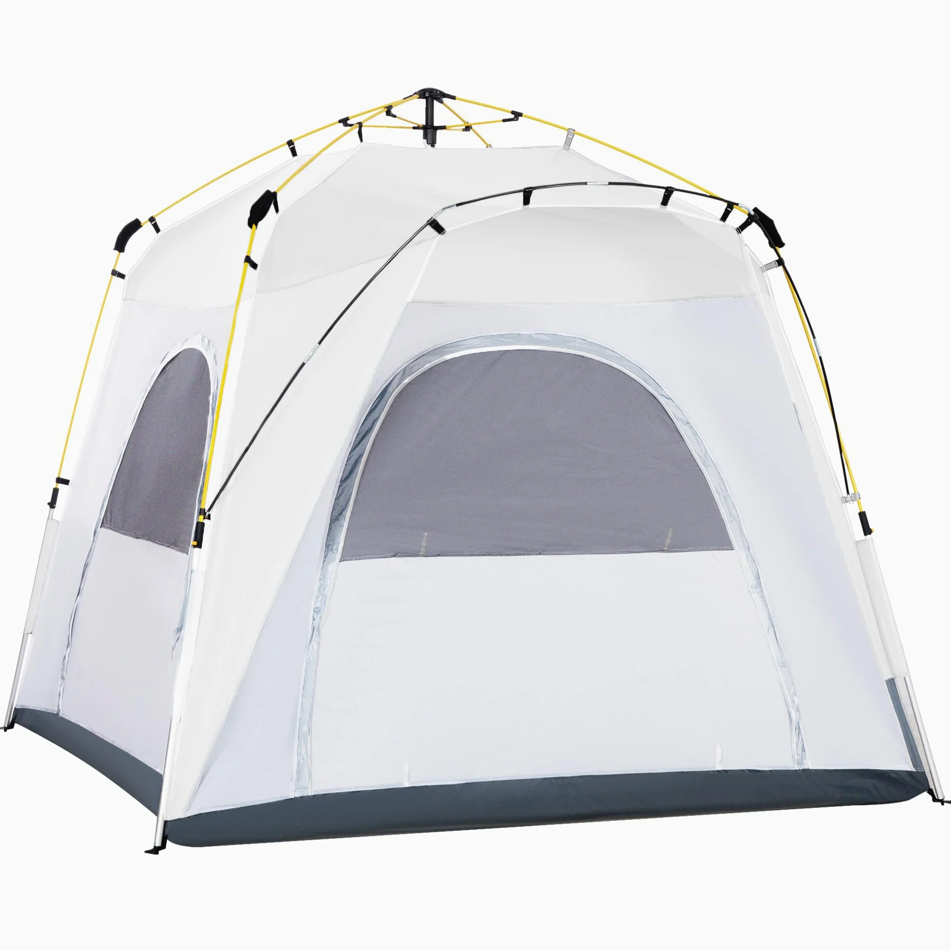 Outsunny Tienda de Campaña Instantánea para 4 Personas 240x240x199 cm Gris y Blanco