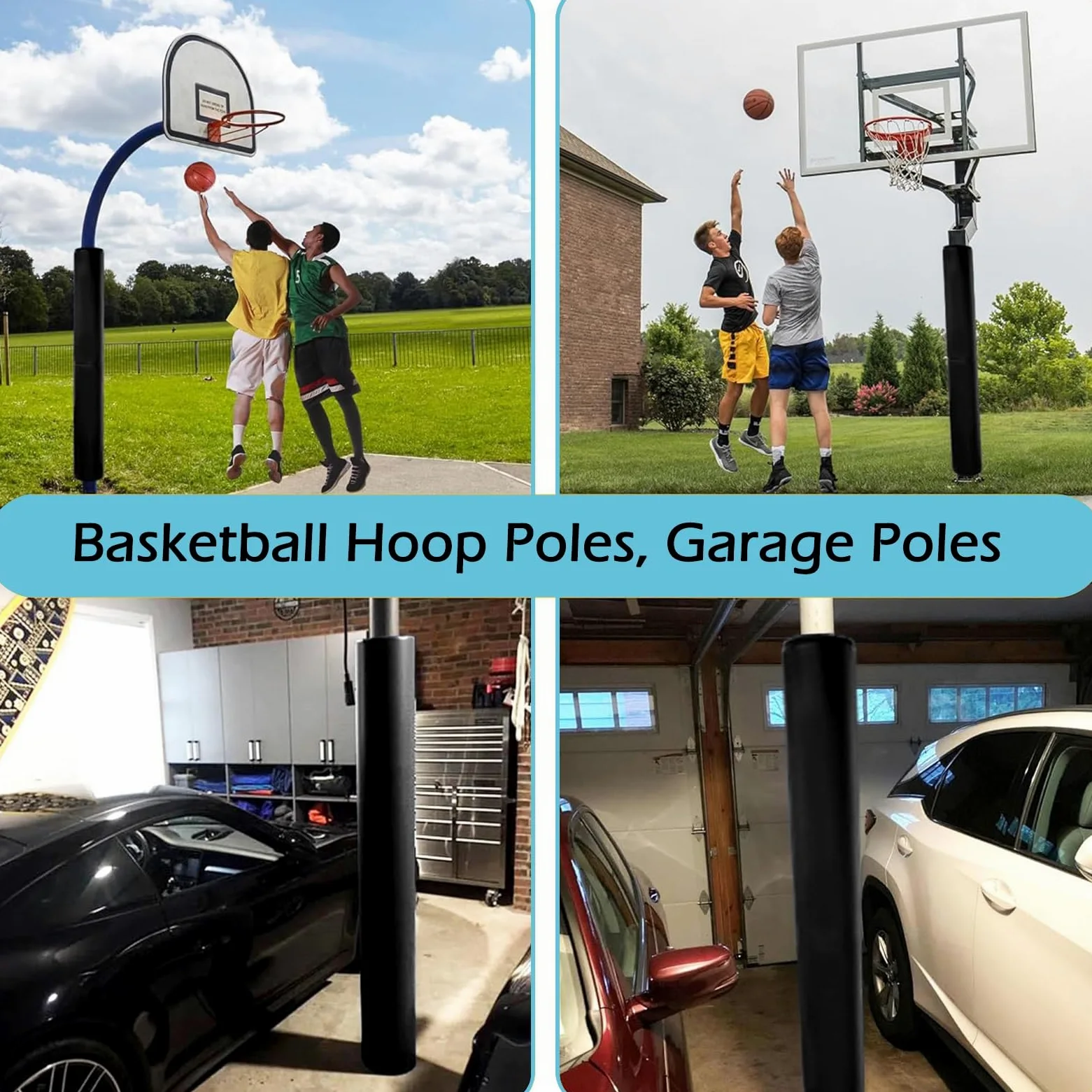 Cubierta de columna impermeable para postes de sótano y aros de baloncesto, acolchado de poliuretano duradero para mayor protección y seguridad, ideal para postes de toldo y equipos deportivos