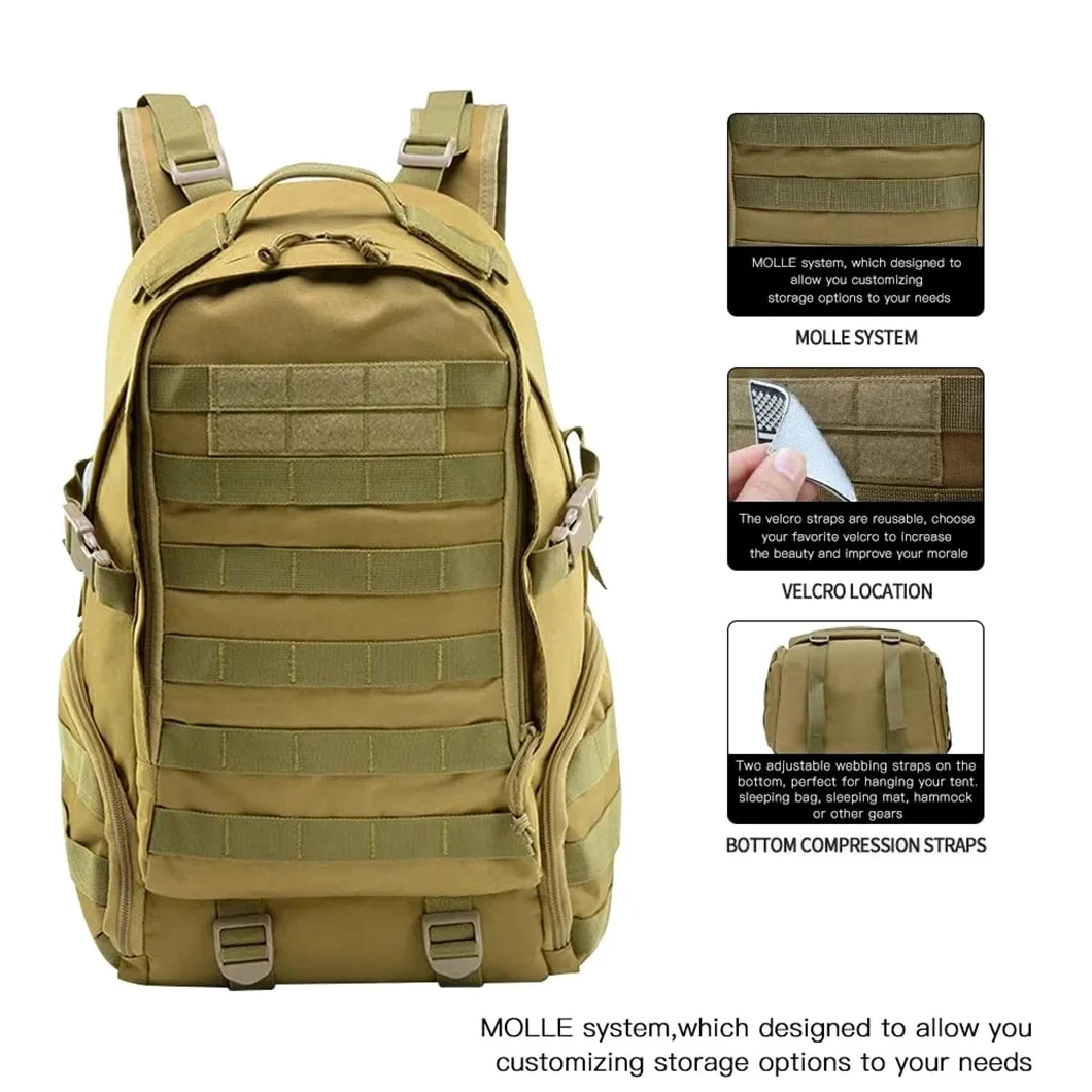 Mochila táctica de senderismo al aire libre, bolsas Oxford impermeables, mochila de camping, senderismo, escalada, bolsa de caza