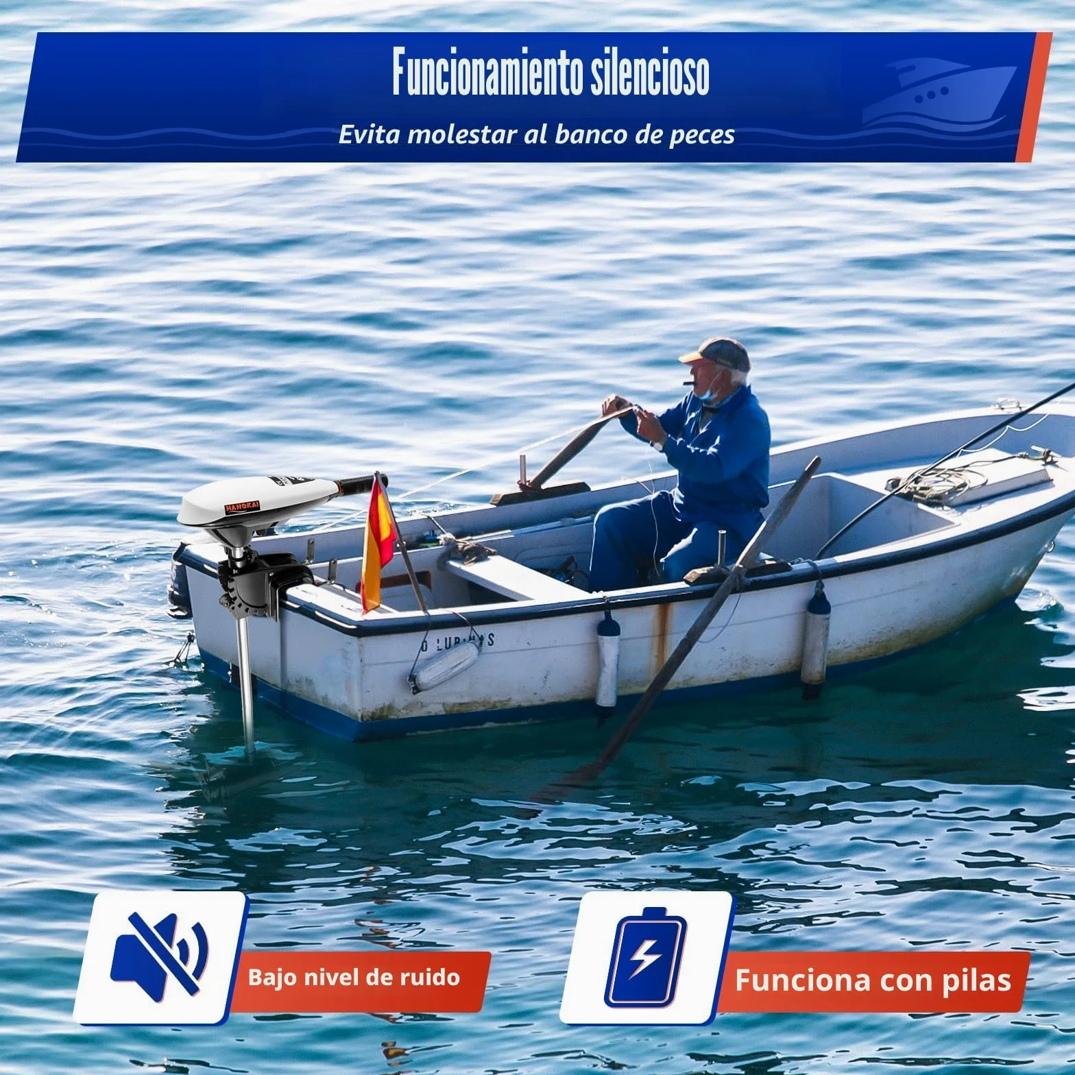 Motor eléctrico de 12 V para botes inflables con 30 kg de fuerza de empuje, 5 marchas hacia adelante y 2 marcha atrás, motor eléctrico, adecuado para kayaks y barcos de pesca de agua dulce y salada