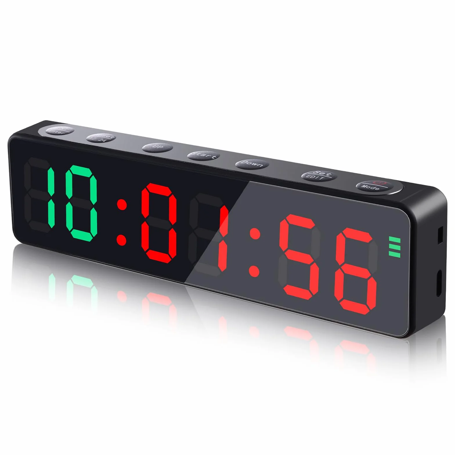 PELLOR Temporizador Multifunción para Gimnasio - Cronómetro LED Magnético Recargable con Modos (HIIT/Tabata/FGB/EMOM/MMA), 5 Niveles Brillo, Cuenta Regresiva/Progresiva para Fitness