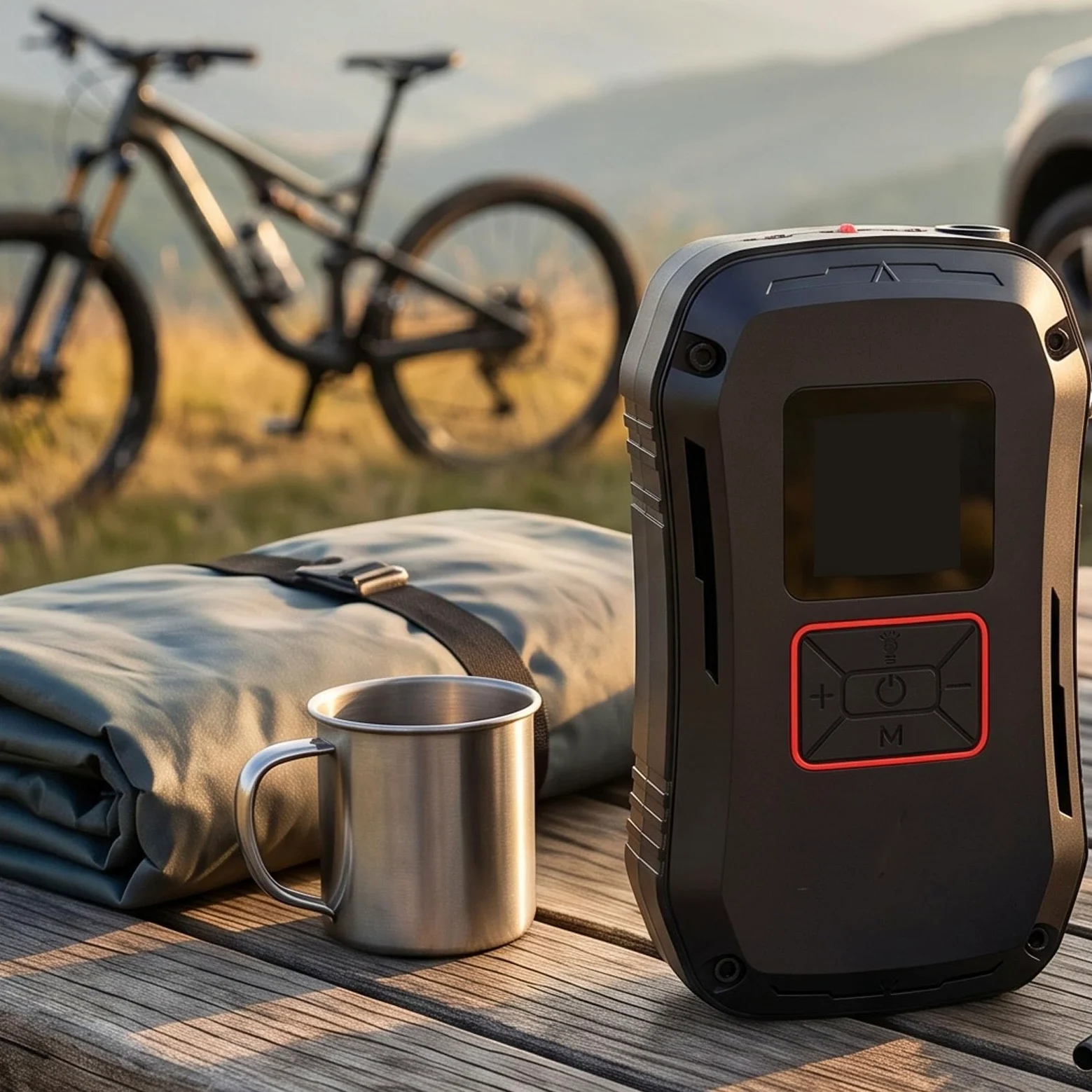 Tangxi Bomba de Aire Portátil para Inflar Neumáticos con Arrancador | Batería de 12000mAh, Carga Rápida QC18W, Luz LED Multifuncional, para Inflar Automóviles, Bicicletas y Pelotas