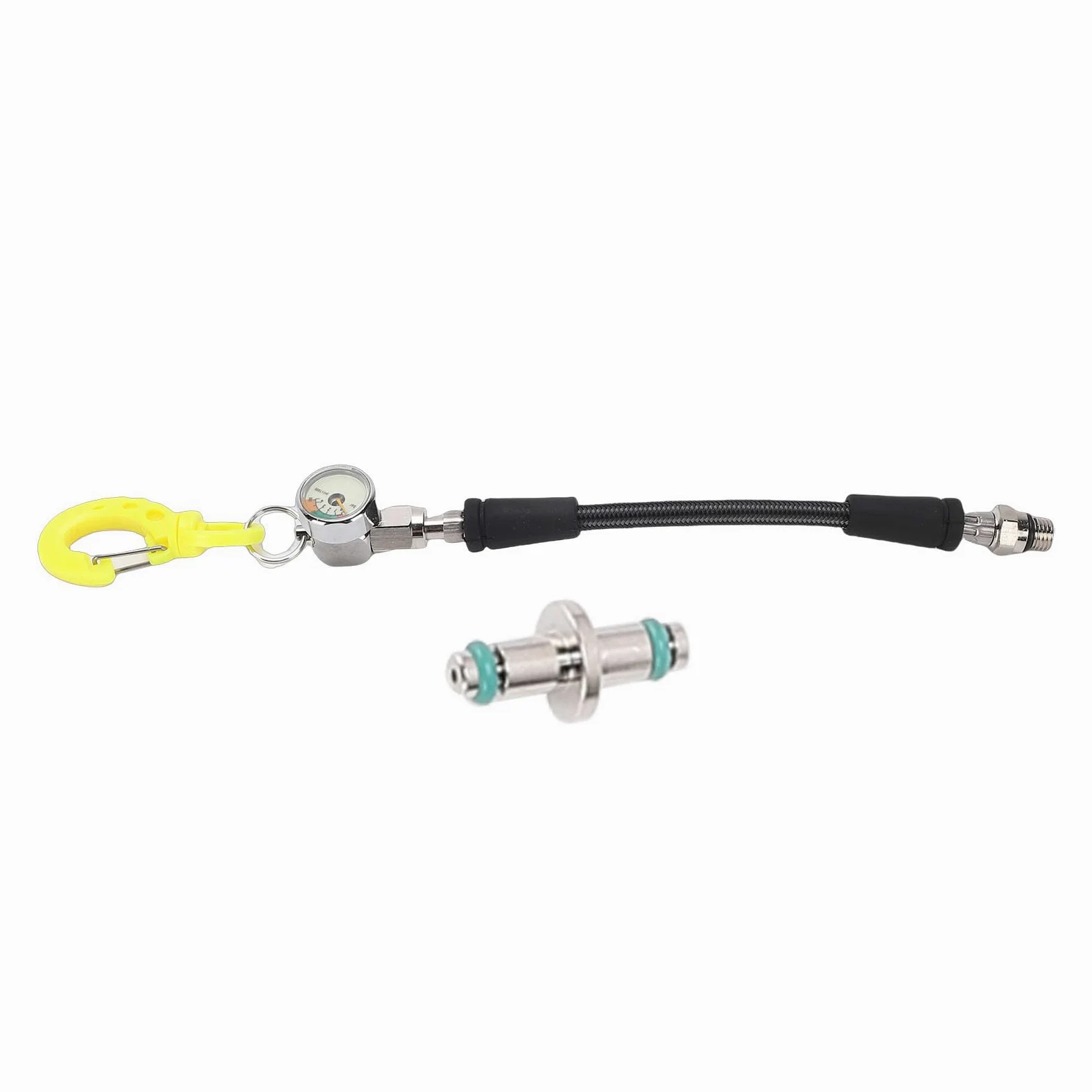EMUKOEP Medidor de Presión de Buceo Pantalla Precisa Material Duradero de Fibra de Carbono ABS de Acero Inoxidable para Buceadores (15CM)
