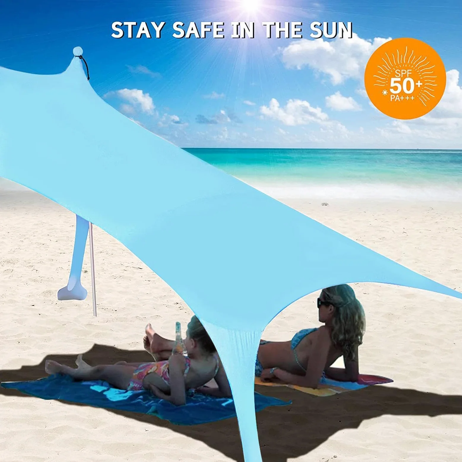 Tienda de campaña de Playa, toldo portátil para Exteriores, protección UV | refugio de playa ligero para la familia, tienda de campaña de fácil instalación, campamento en la playa, sombrilla para patio