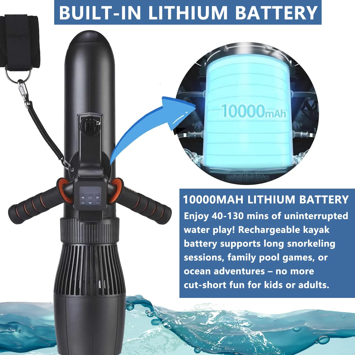 Tabla de surf eléctrica con refuerzo subacuático de 500 W, bodyboard inflable, duración de la batería de 40-130 minutos, 3-7 km/h, material grueso, incluye bolsa de almacenamiento de empuje para