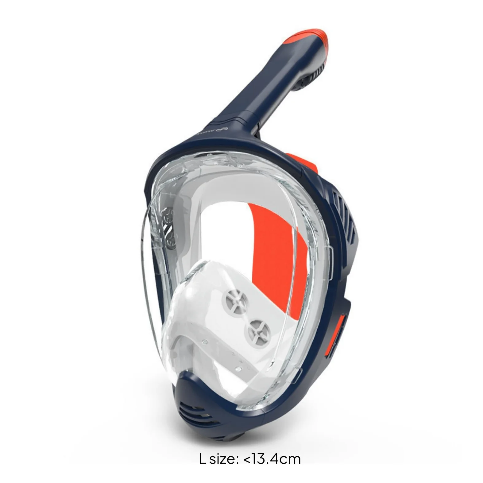 Máscara de Snorkel de Cara Completa Gafas de Buceo de Gran Visión Tubo Seco Lentes PC Plegable Silicona Suave con Comodidad Facial y Montaje Rápido , Negro Y Naranja , L