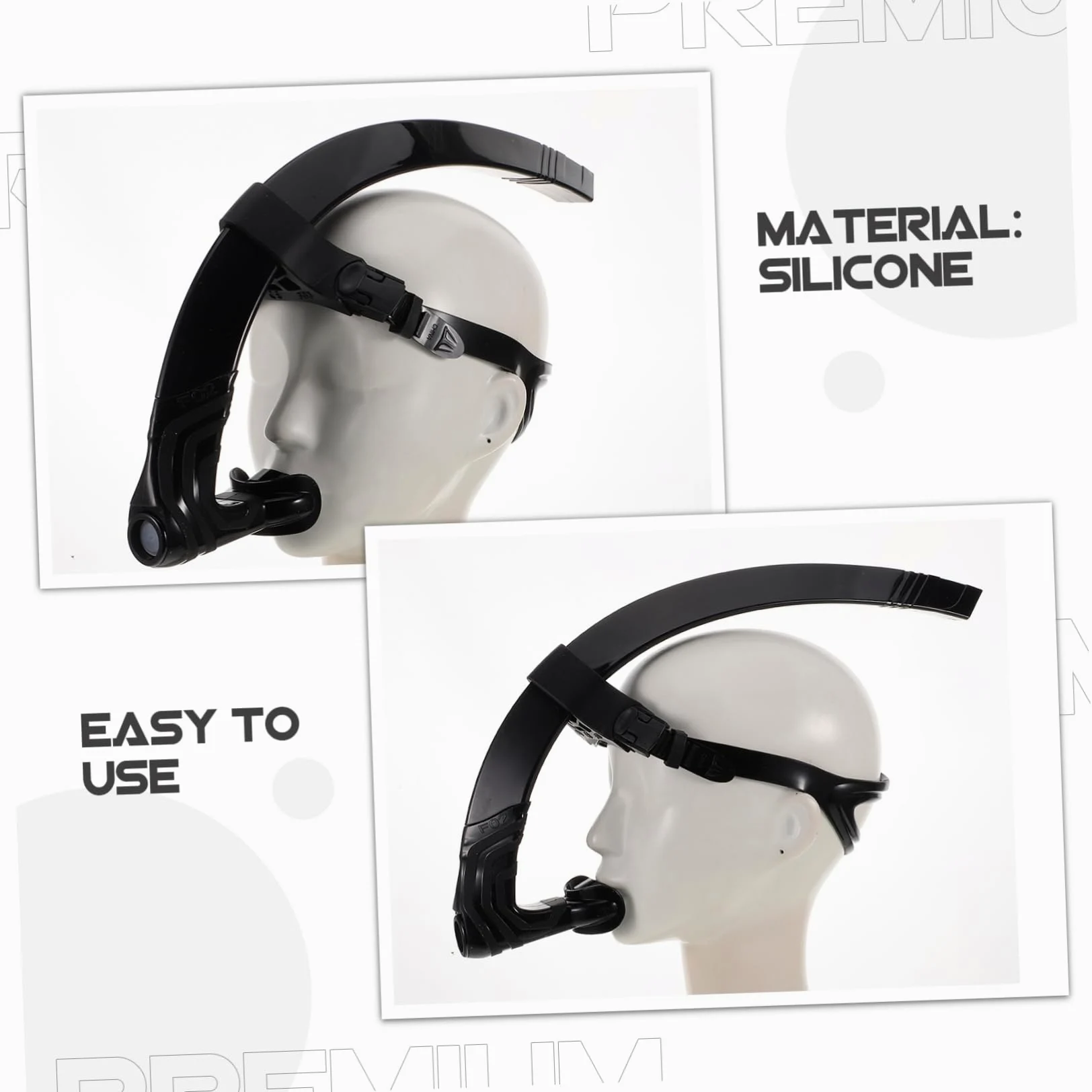 Toyvian Snorkel para Nadary Equipo De Entrenamiento Tubo De Silicona Ajustable y Montaje Central para Buceo para Nadar Piscina o Mar