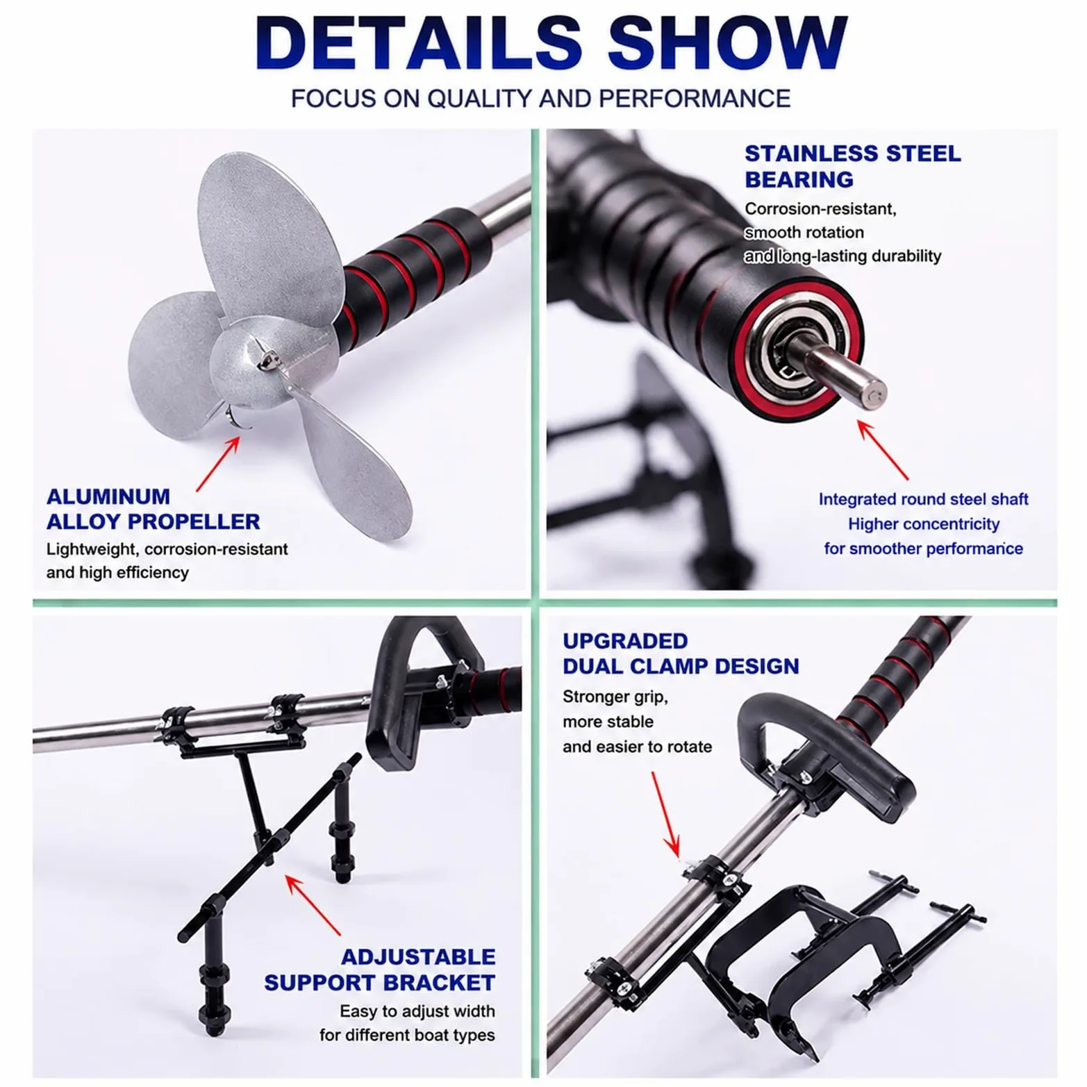 Hélice orientable accionada por Taladro para Kayak Pequeño Motor Fueraborda | Kit de propulsión para Kayak para Lagos y estanques, Incluye Soporte