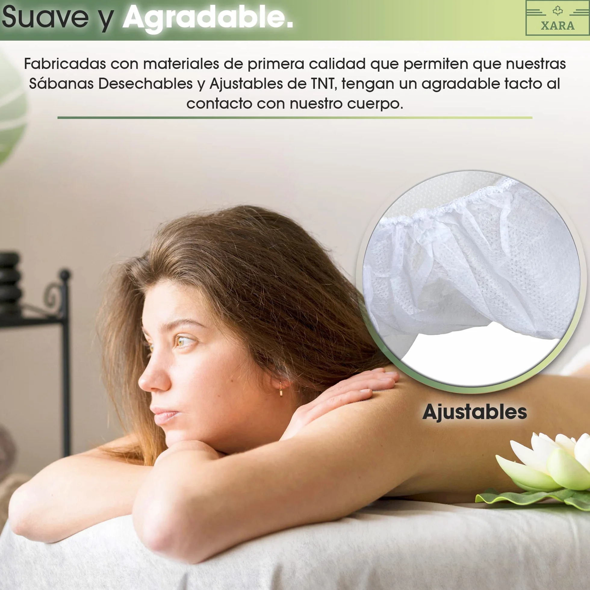 XARA Sabanas Camilla Ajustables TNT Desechables 95x220cm 20gr Pack 10 Reciclables Repele Líquidos