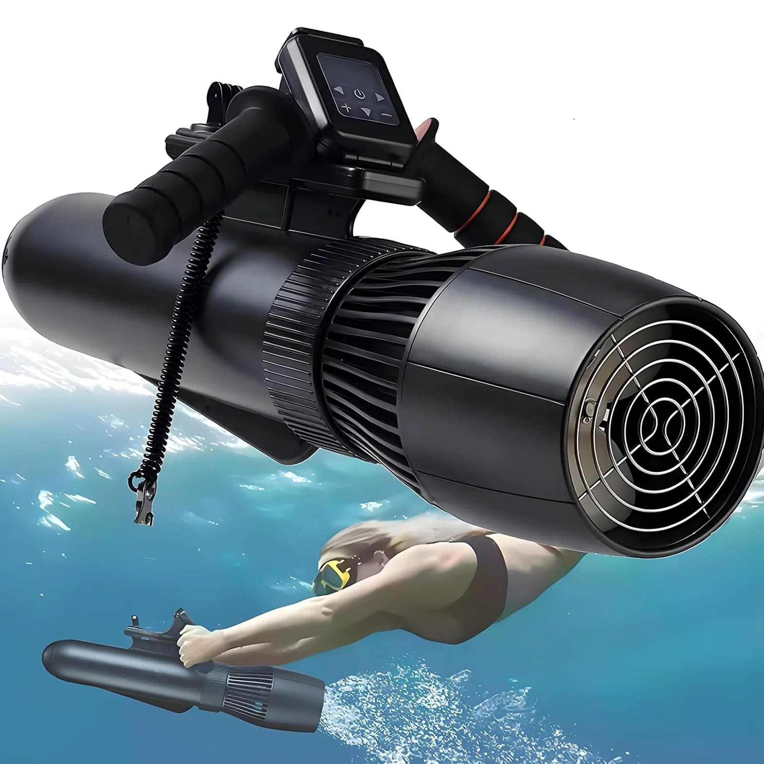 Scooter Subacuático Eléctrico, Scooter de Buceo 9 Velocidades | Autonomía 50 Min, Velocidad 7km/h, Profundidad 40m, Accesorios Paddle, Motor SUP para Buceo, Snorkel y Kayak