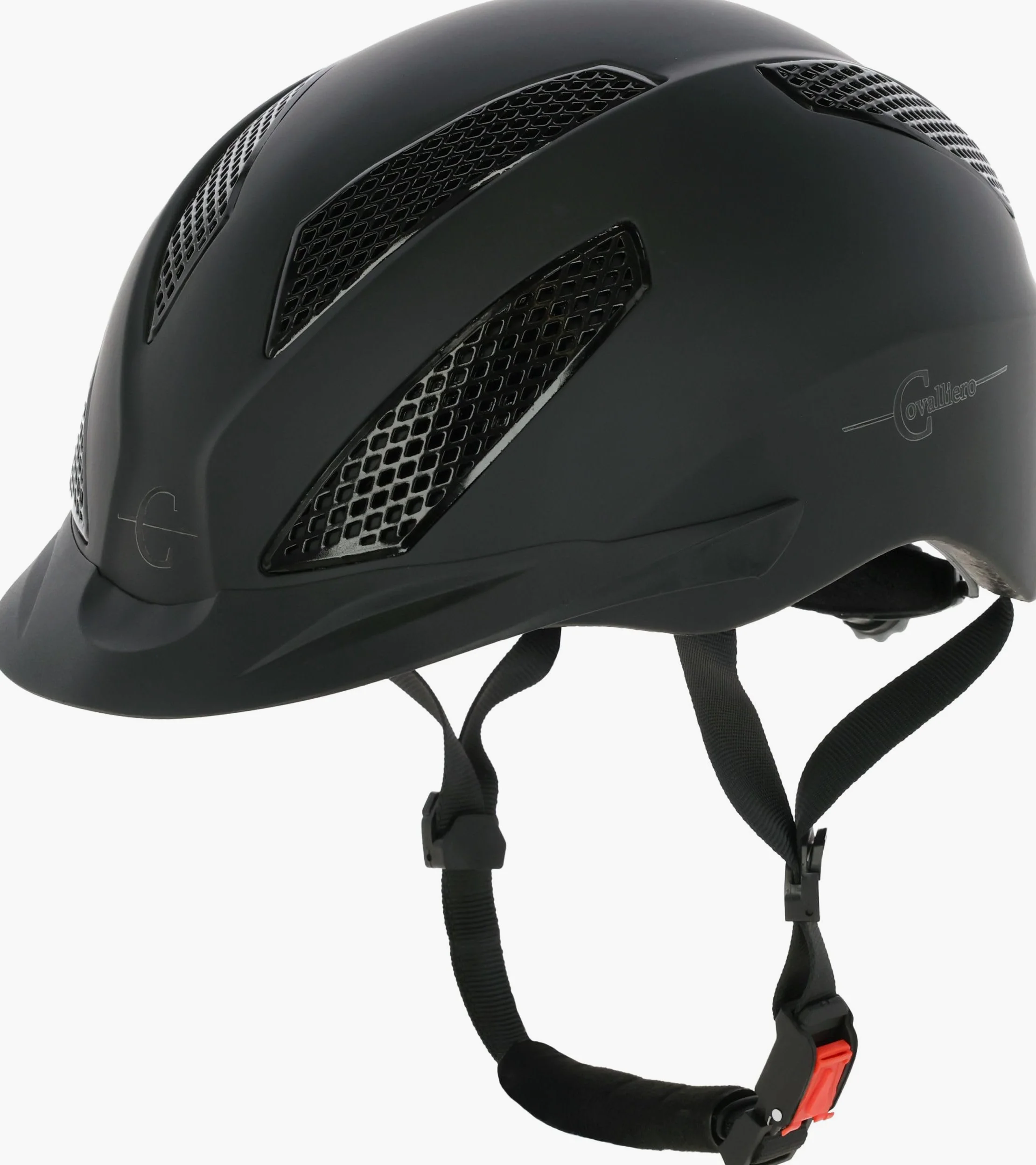 Casco de equitación Covalliero eXite, Mujeres, Hombre, Negro, Volumen 52-56 cm, Sistema Disc, Visera de Casco Flexible, Sistema de ventilación, Cierre de Clic rápido