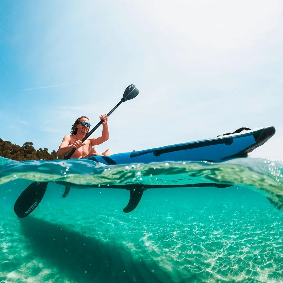 Kayak Inflable Wattsup Torpedo 1 Plaza – 365 x 72 cm (12 x 28) – Dropstitch – MAX 180 kg – Paquete Completo – Todos los Niveles