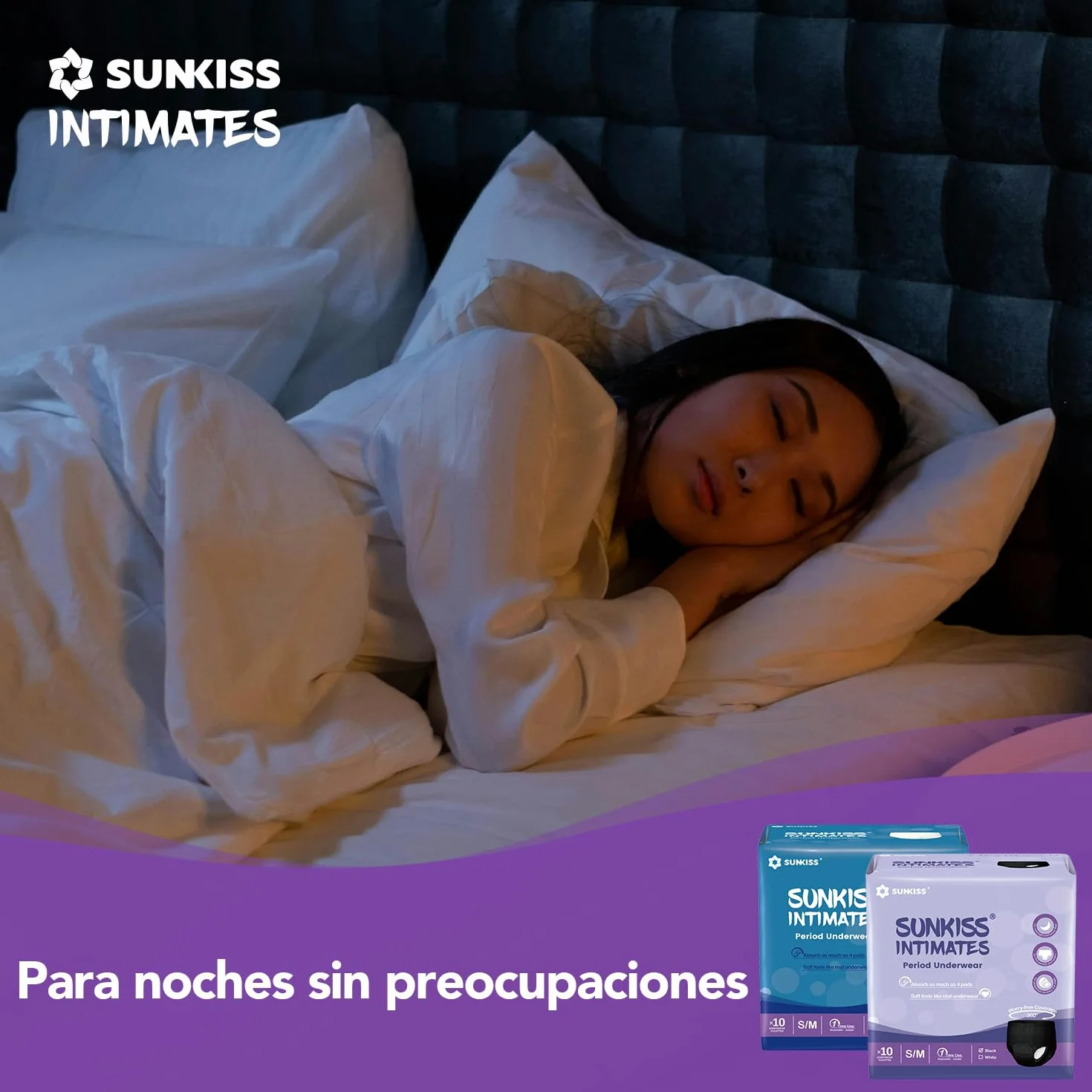 Bragas Menstruales Desechables para Flujo Abundante, Postparto, a Prueba de Fugas, Negro, Talla L, 10 Unidades