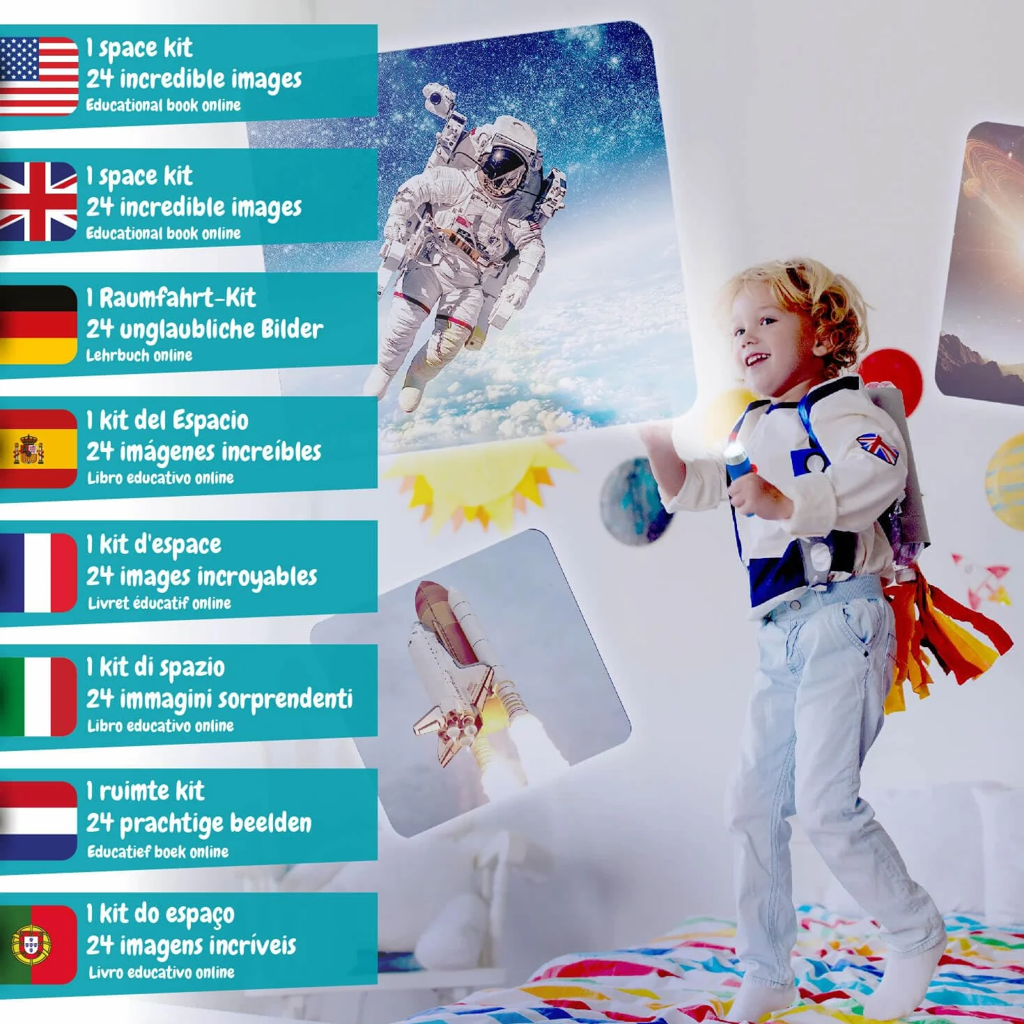 Science4you Proyector Espacial Infantil - Linterna Planetas Sistema Solar, Proyector Planetario, Juguetes Espacio, Regalo 4+