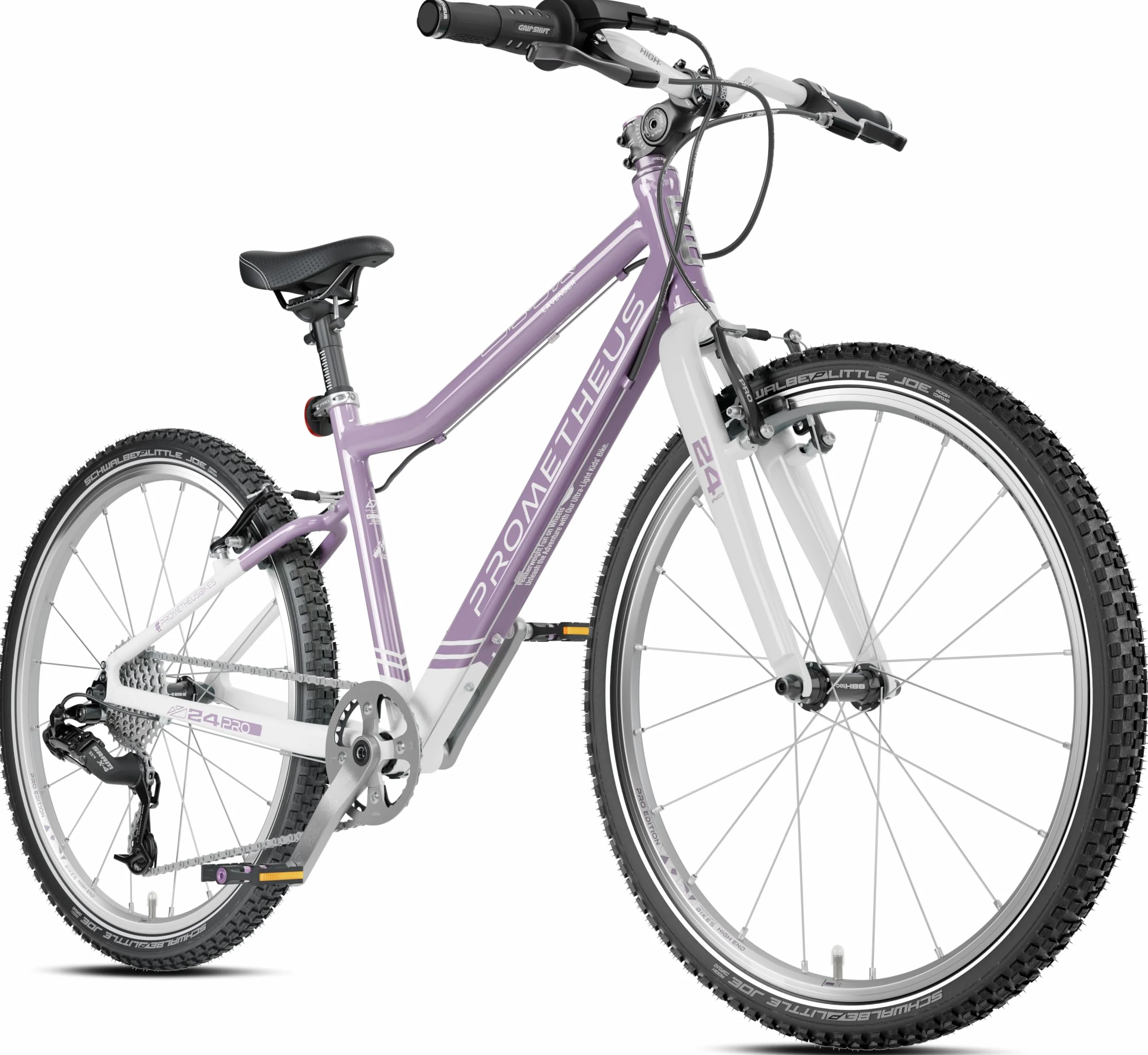 PROMETHEUS BICYCLES Bicicleta Niña 24 Pulgadas Aluminio SRAM X4 8 Velocidades Morado Blanco
