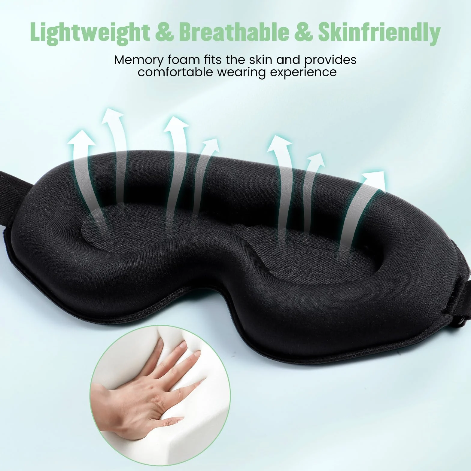 Antifaz para Dormir 3D Correa Ajustable Anti-Luz Sleep Mask para Mujer y Hombre Viajar