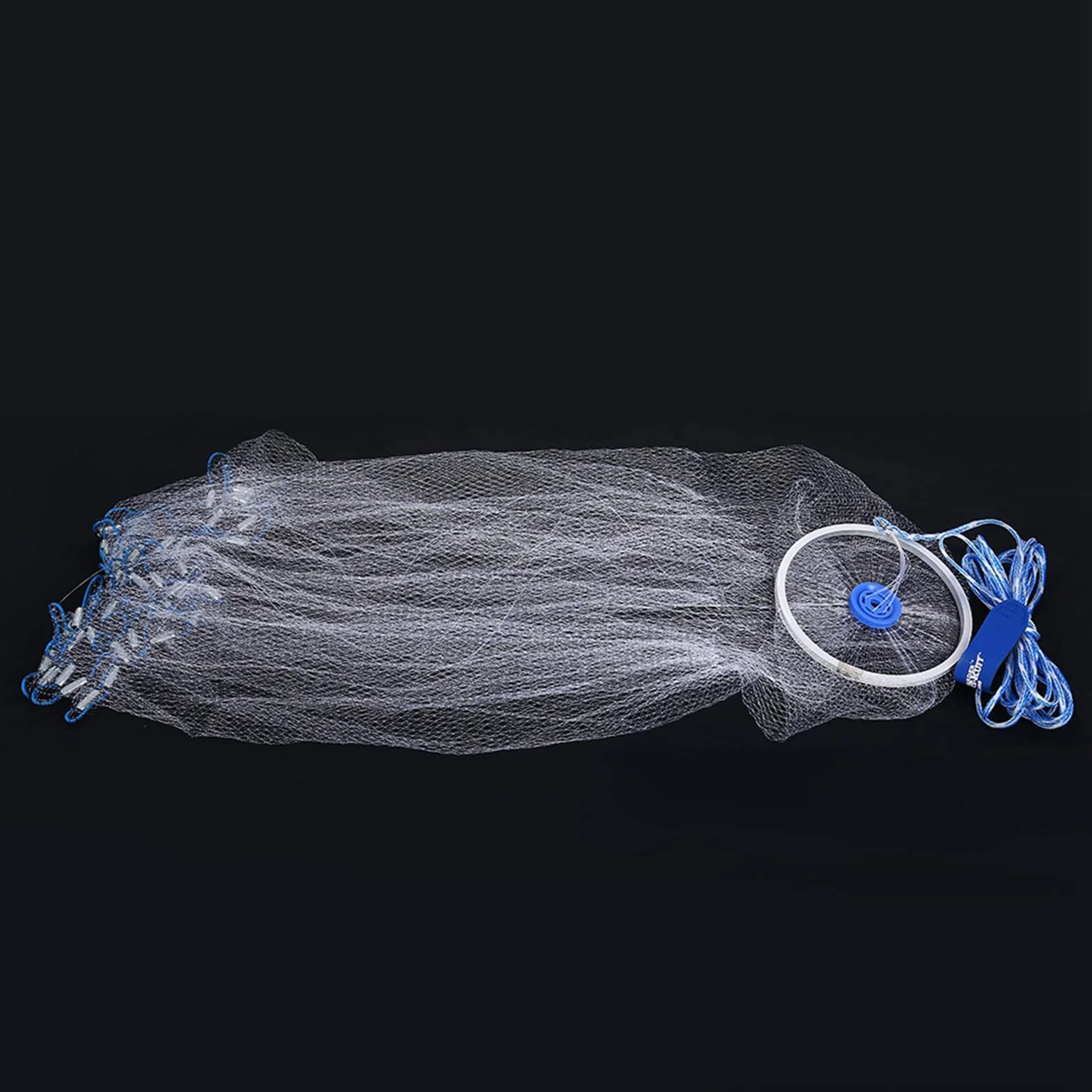 Red de Pesca con Disco Volador y plomada Red de Malla de Nylon Lanzamiento a Mano para Pesca de Noche al aire