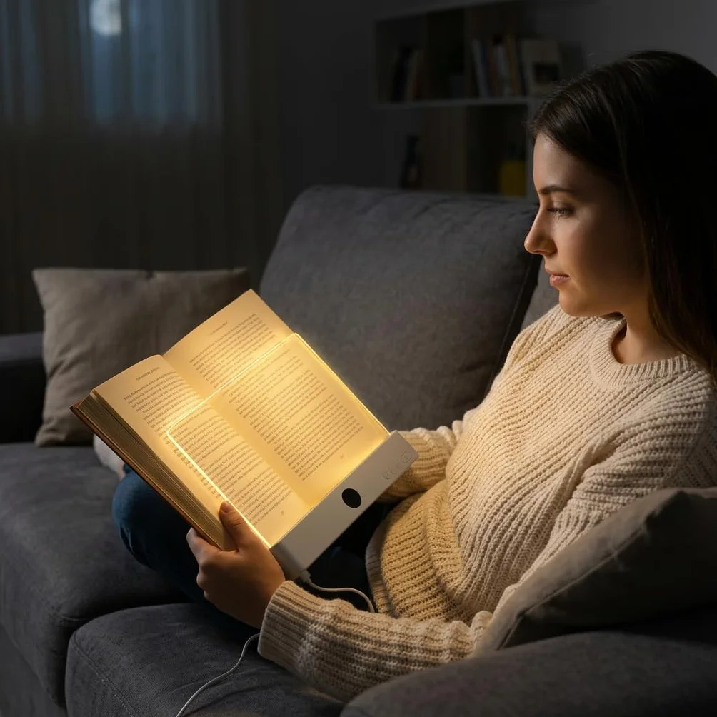 Panel de Lectura LED para Libros, Panel Acrílico Ultradelgado, Luz de Marcador y Nocturna, Compacta y Portátil