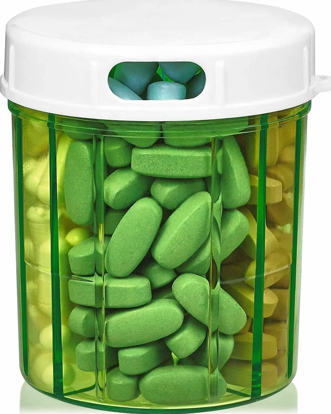 MEDca Dispensador de pastillas 4 compartimientos para medicamentos vitaminas suplementos