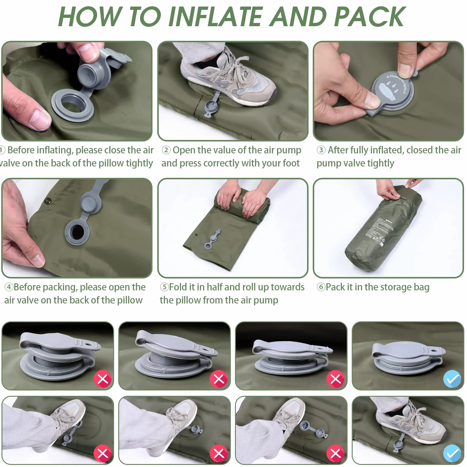 Esterilla Camping Autoinflable,12cm de Espesor Colchon Hinchable Camping con Bomba De Pie,Colchón Autoinflable para Acampada para Playa,Senderismo,Tienda de Campaña
