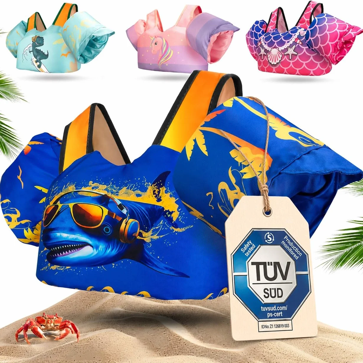 KIDVERSE Chaleco de natación para niños de 3 a 6 años - Calidad certificada - Ayuda a Flotar para niñas y niños - Aprendizaje en la Piscina - Chaleco Infantil para Piscina