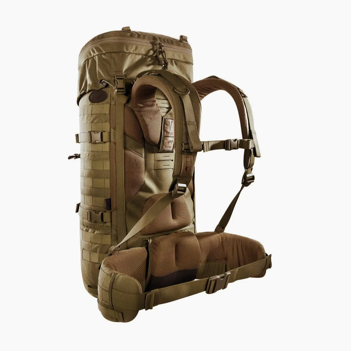 Tasmanian Tiger TT Base Pack 52 Mochilas modulares extensibles de 52 L a 65 L de volumen, mochila de trekking con sistema Molle y cinturón de cadera desmontable