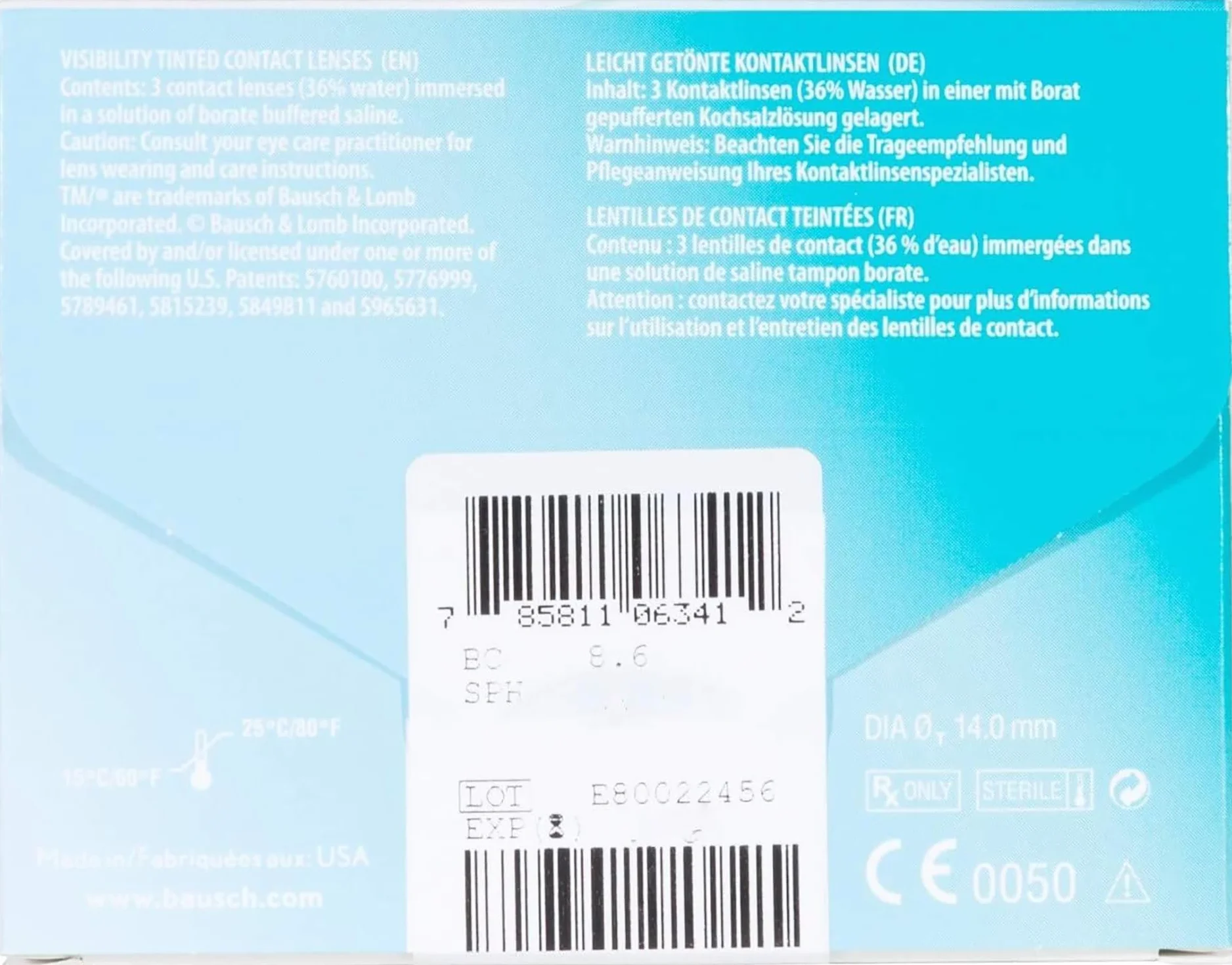 BAUSCH + LOMB PureVision 2 lentillas mensuales esféricas 3 unidades -03,00