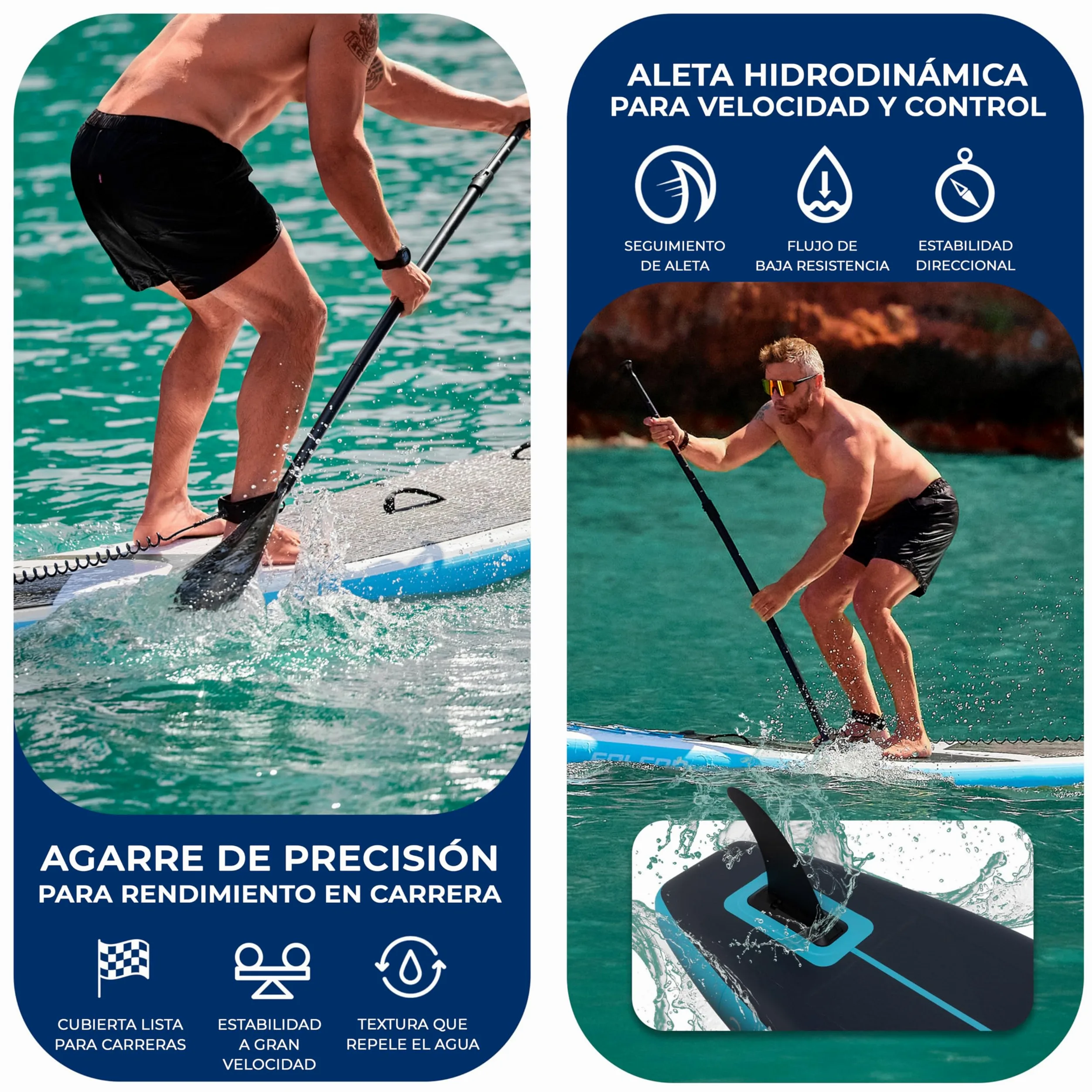 SereneLife Tabla Paddle Surf Hinchable, con Ventana, Paddle Board, Diseño Estable, Almohadilla de Cubierta EVA Antideslizante, Accesorios Premium para Sup, Soporte para GoPro, Capacidad de 158.7kgs