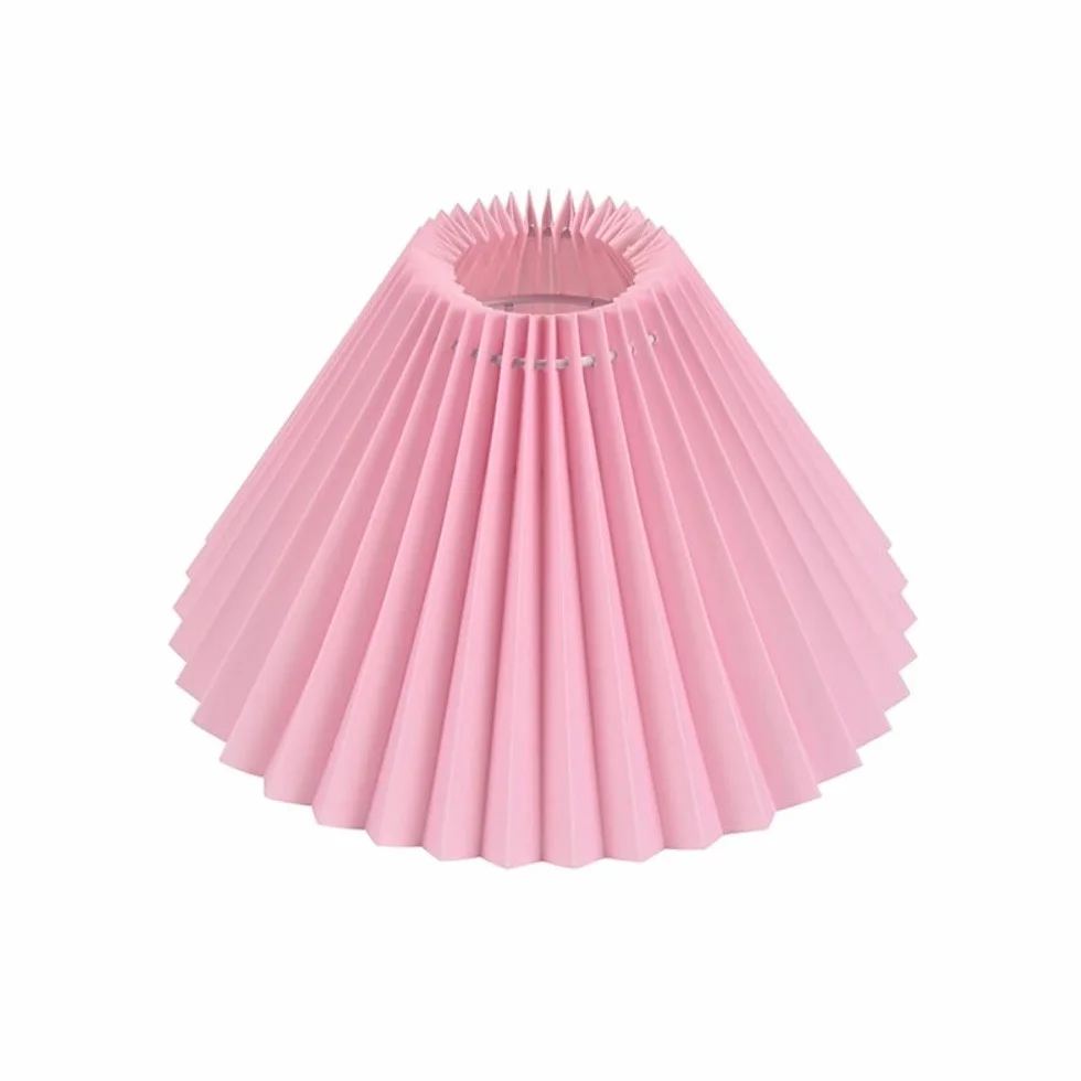 Cubierta protectora de lona plisada vintage para lámparas de mesa y techo E27 (beige)