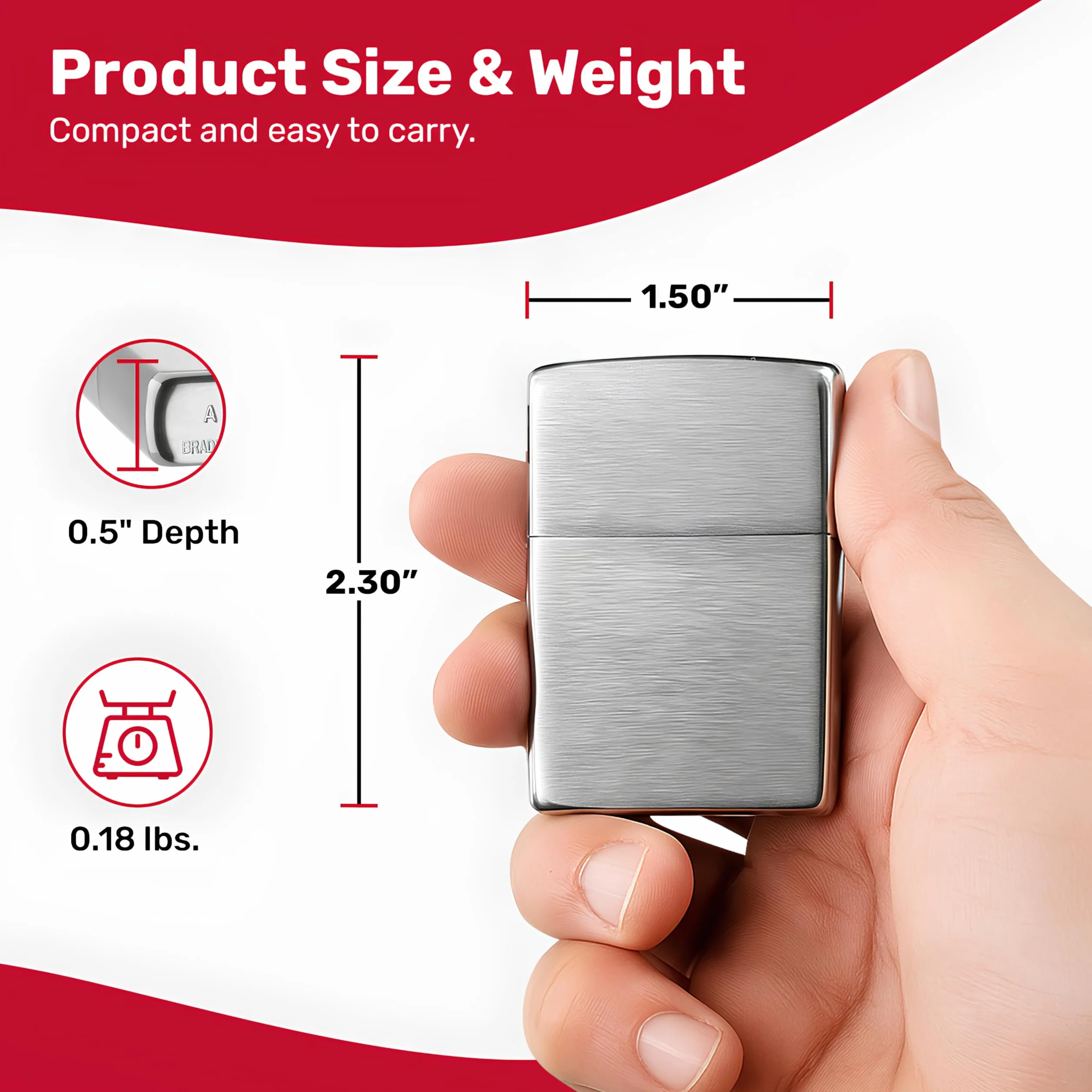 Zippo Mechero de Gasolina Cromo