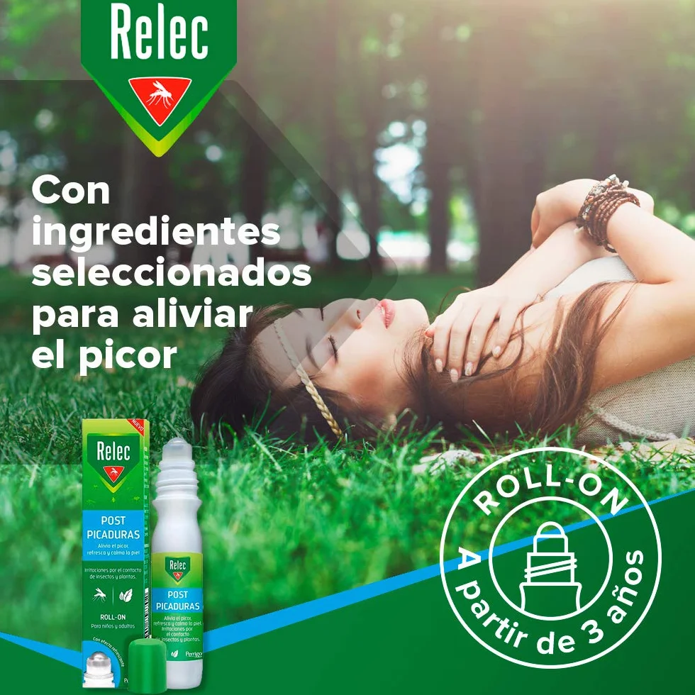 Relec Post Picaduras Roll-On 15 ml (+3 Años) Alivia Picor Plantas Insectos