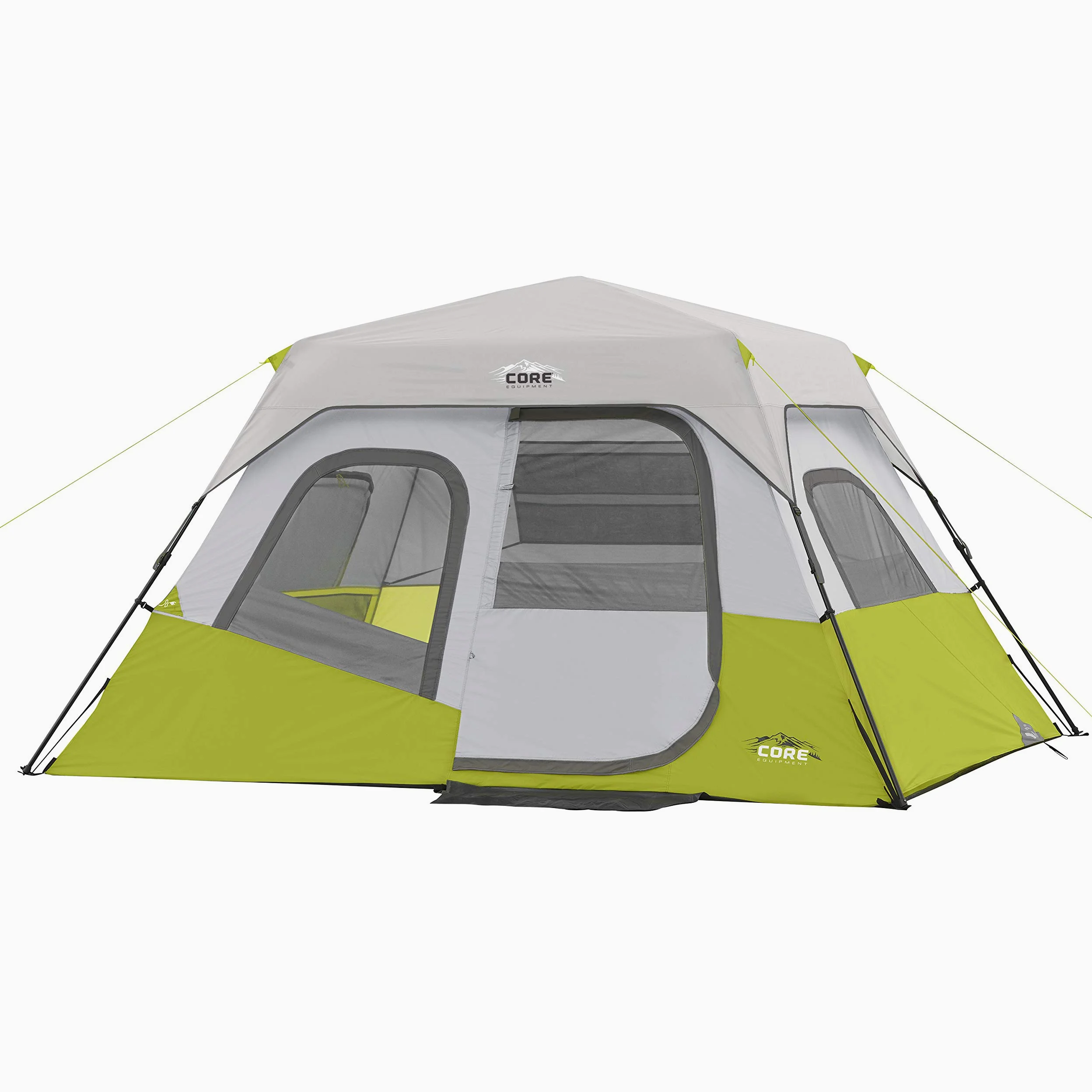 CORE Tienda de campaña instantánea para 6 personas | Tienda de campaña portátil grande desplegable con fácil instalación de campamento de 60 segundos para acampar familiar | Organizador colgante