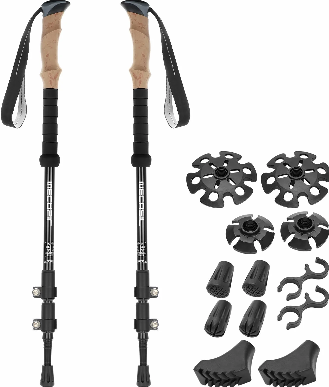 Bastones de Senderismo Telescópicos para Caminar, Bastones de Senderismo 110-135 cm Plegables y Ajustables para Hombres y Mujeres