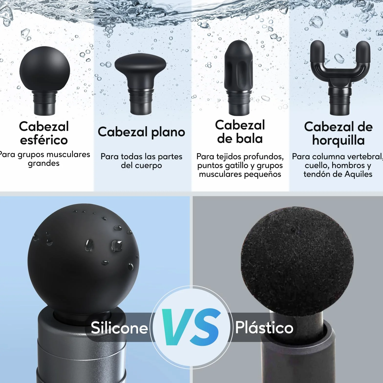 Arboleaf Pistola de Masaje Muscular Mini, Eléctrica 5 Velocidades 4 Cabezales Silicona, 0.47kg 3200rpm Bajo Ruido, 2000mAh Tipo-C Carga Gris
