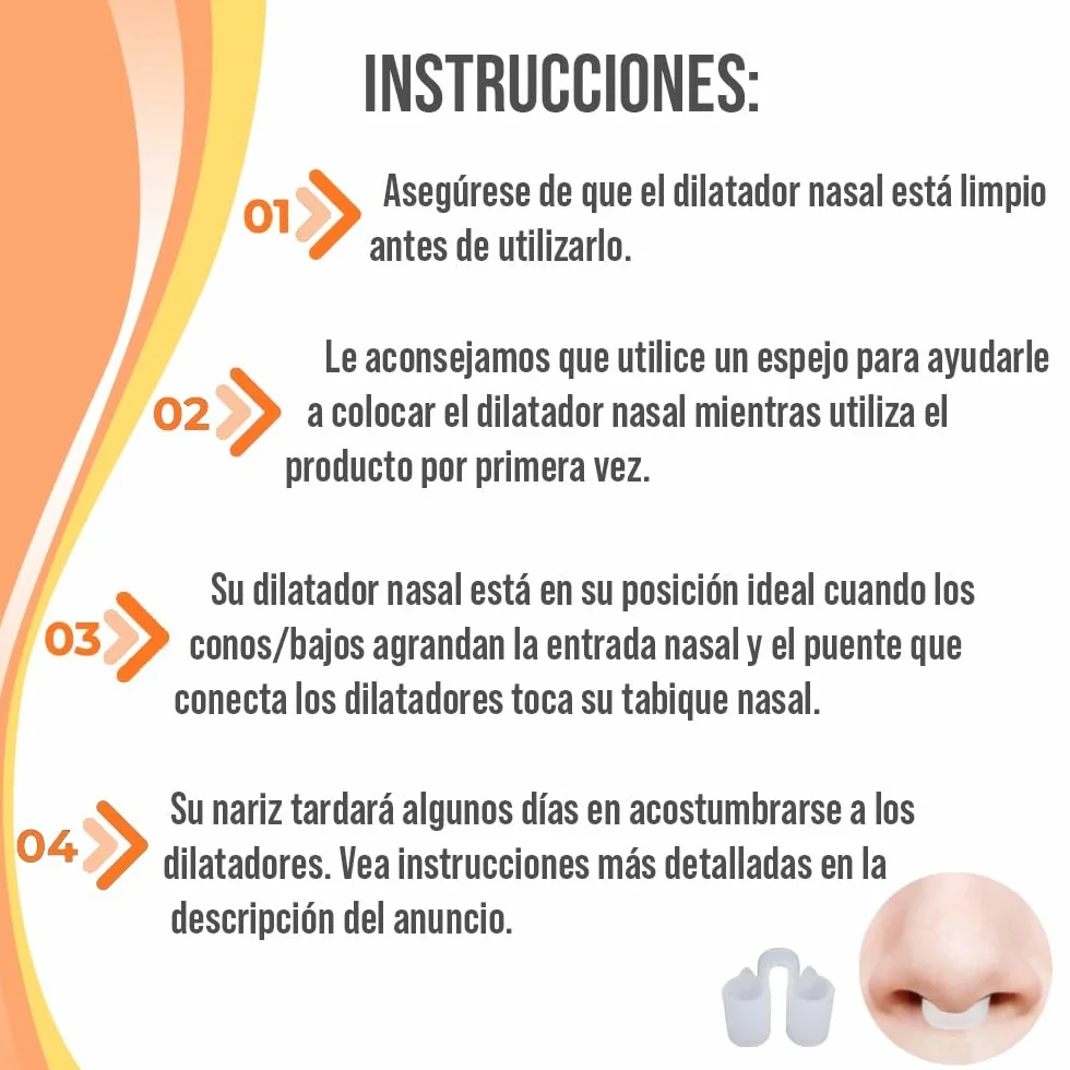 Dilatador nasal para aliviar la presión nasal Paquete de 12 Mediano Válvulas blandas Dispositivo reutilizable contra ronquidos