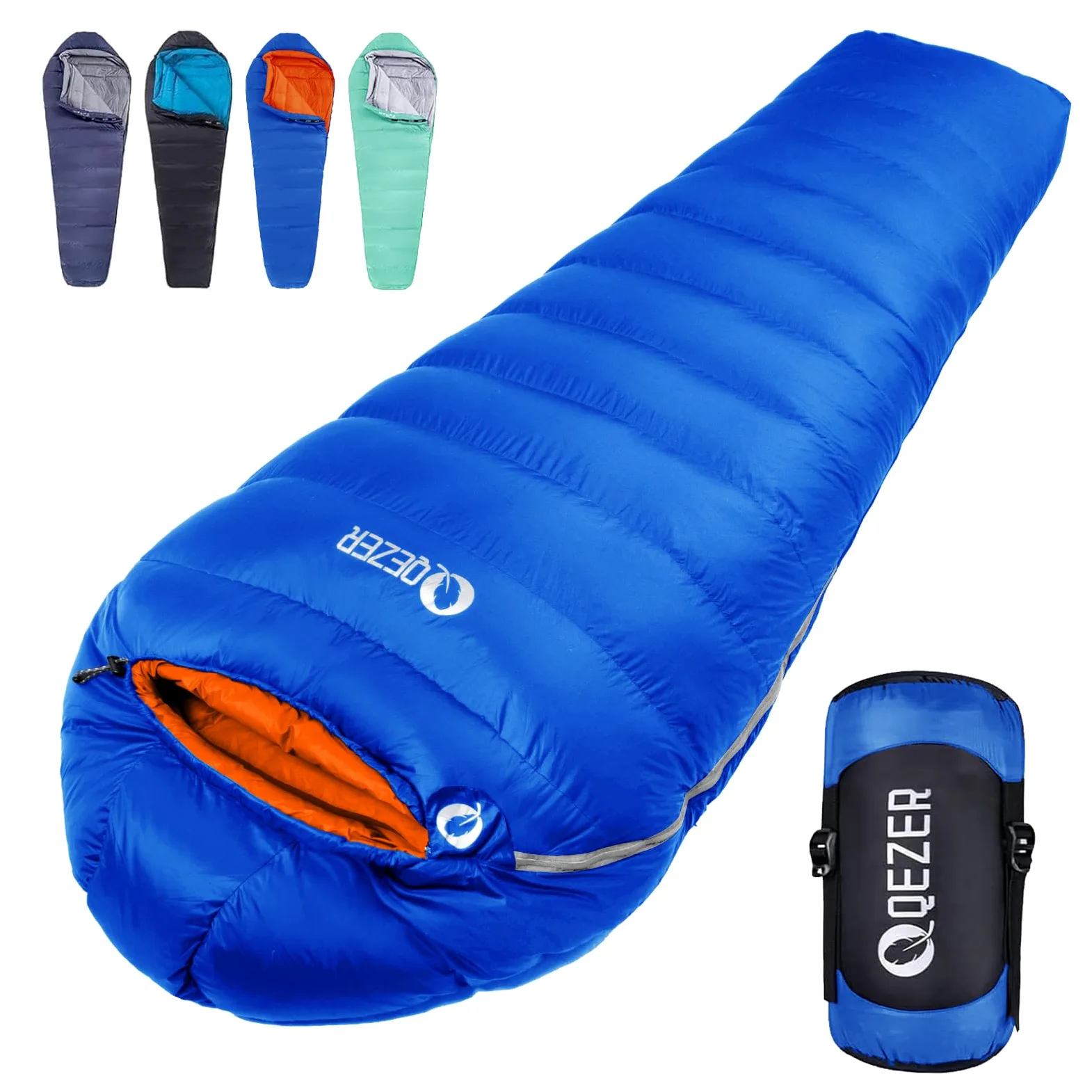 Saco de dormir de plumón, ligero saco de dormir para invierno al aire libre, 0 °C hasta -28 °C, saco de dormir momia, 4 estaciones para camping, senderismo y trekking