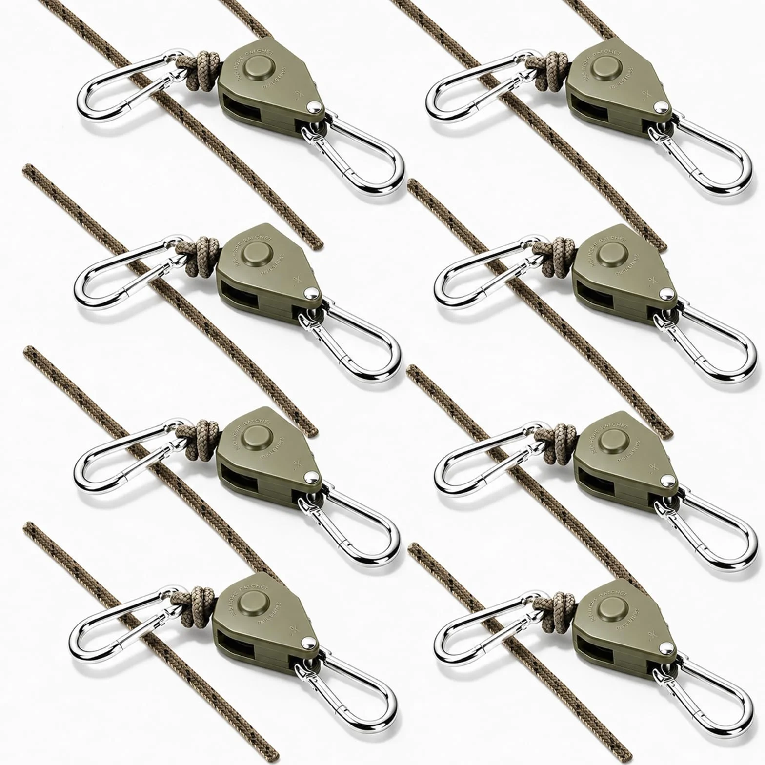 4M - Vientos reflectantes con tensor de cuerda, 8 vientos para camping, vientos para vela de sol negra, cuerda de tienda de campaña con tensor, accesorios para tienda de campaña, fácil de