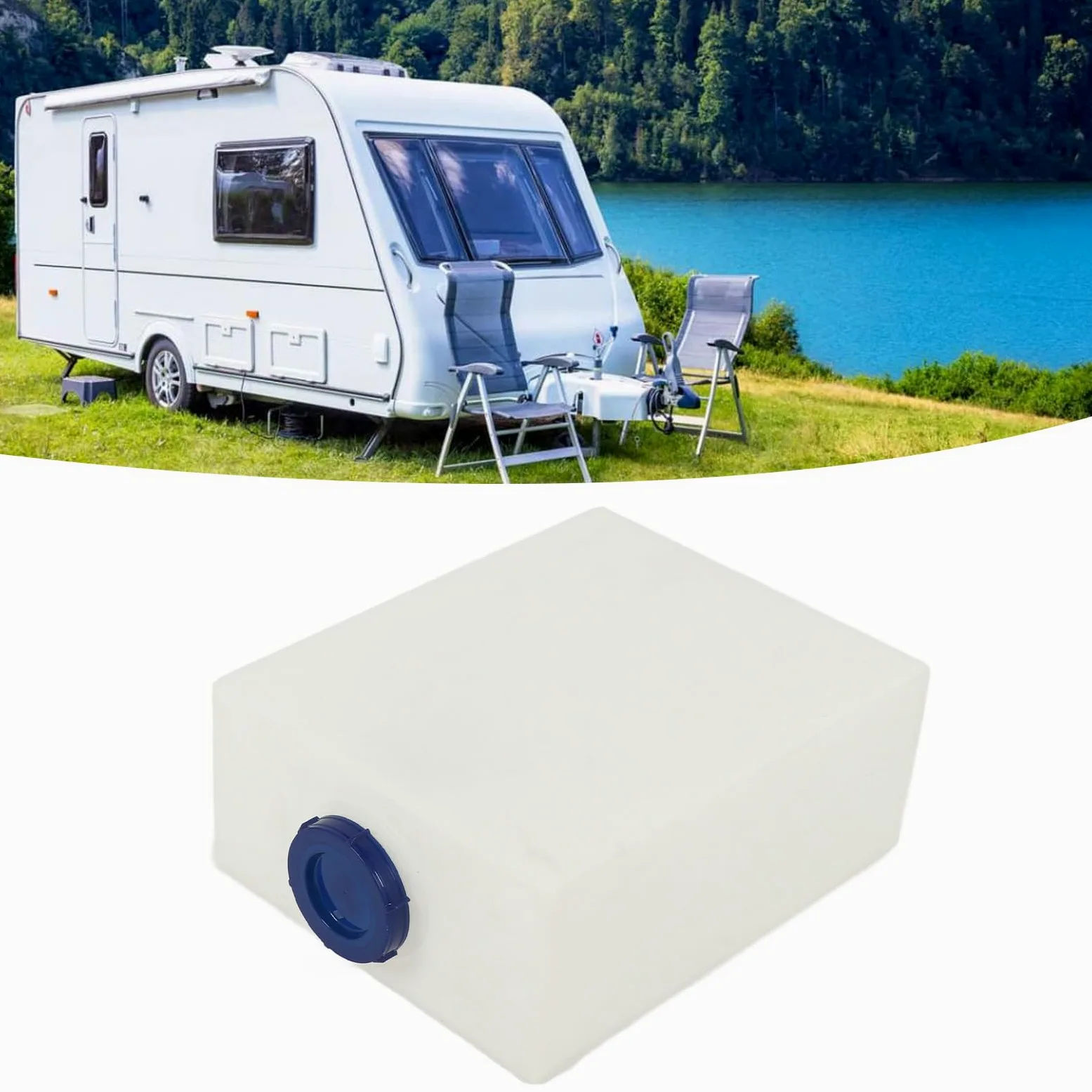 Tanque de Agua para Vehículos Recreativos de 10 Galones, Tanque de Almacenamiento de Agua Dulce, Resistente al Calor y al Frío, Tanque de Agua de PE para Remolque, Barco, Yate