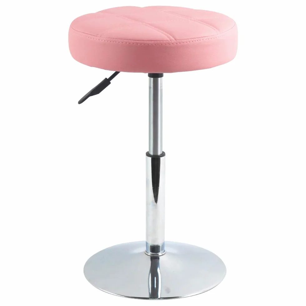 FURWOO Round Salon Massage Silla Giratorio de Trabajo para Barbería Beauty Salon (Rosa)