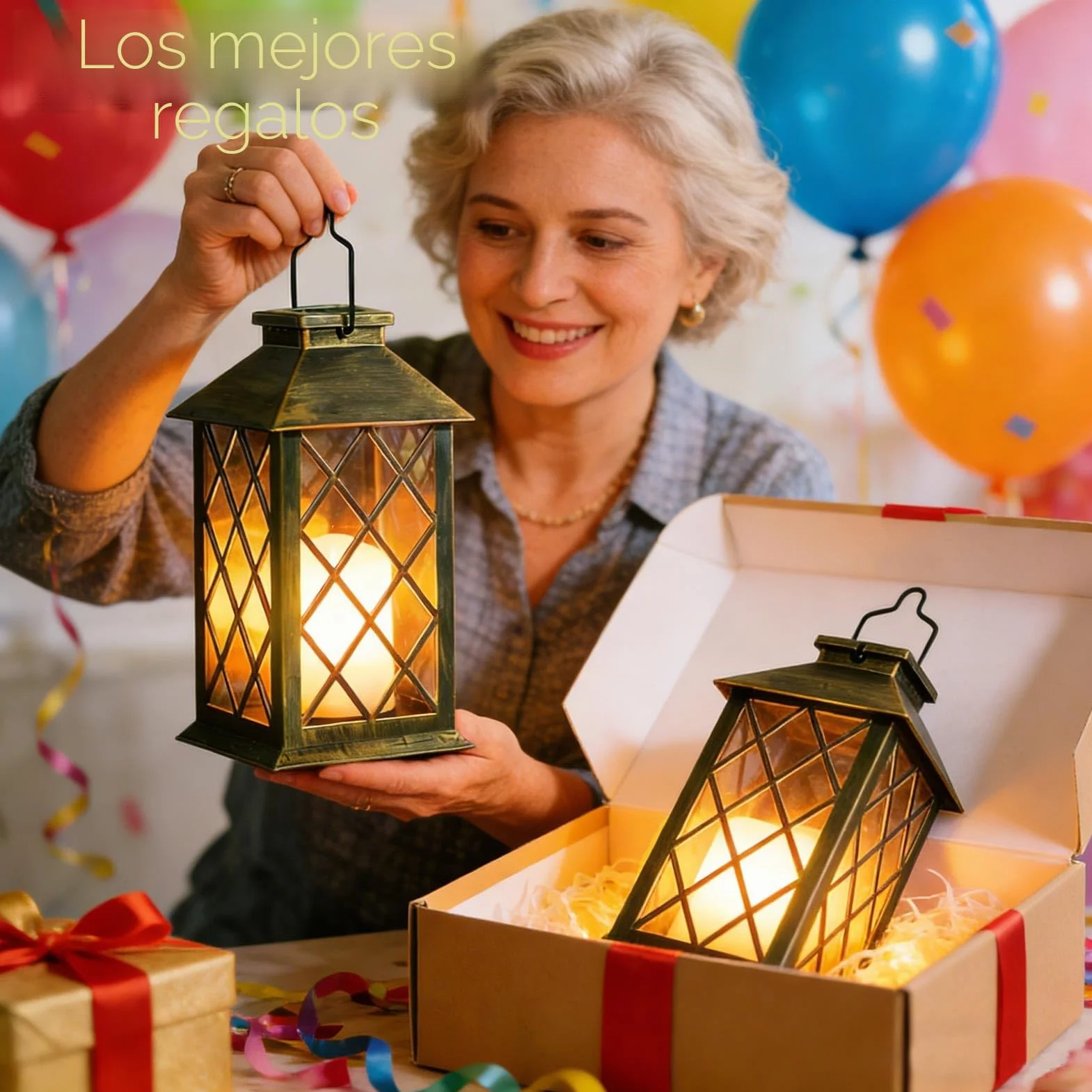 Joycome Farolillos Solares Exterior 2 Piezas Lampara Solar Jardin Vela Parpadeante Impermeable Decoracion Terraza Bronce