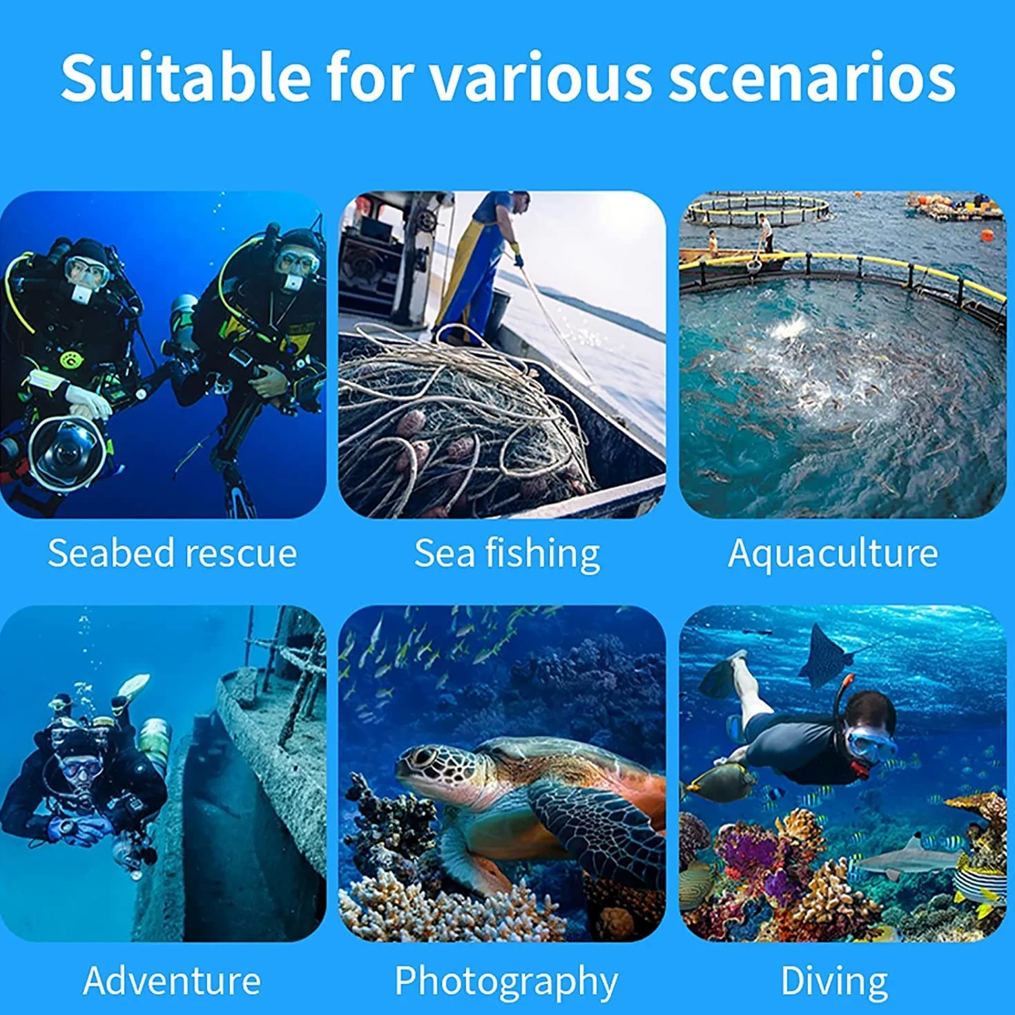 Sistema de Buceo Recargable de 3 Horas, Compresor de Aire Impermeable con Manguera de 12m y Regulador de Respiración de Buceo, Equipo de Buceo para Buceo Recreativo y Pesca