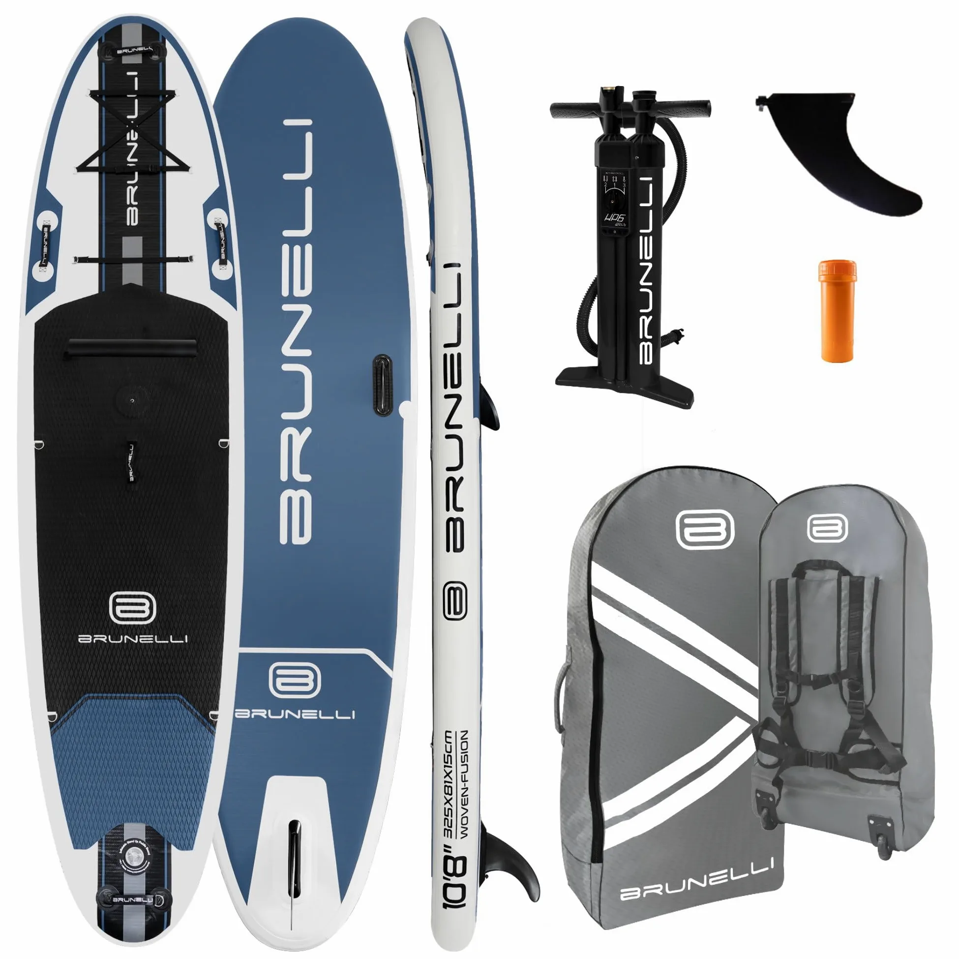 BRUNELLI 10.8 Windsurf Woven X Fusion Double Layer iSUP Board hinchable Stand Up Paddle 325 cm azul