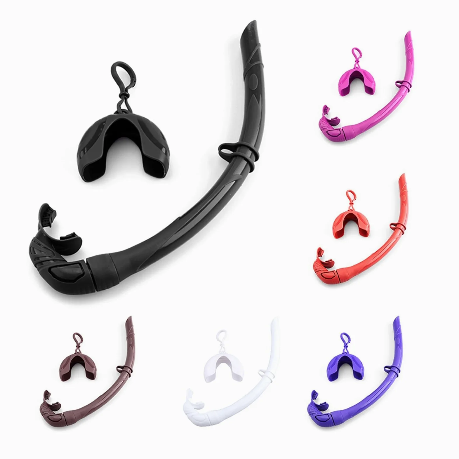 Buceo Snorkel Silicona Tubo de snorkel plegable Snorkel con estuche de almacenamiento compacto Mujeres Hombres enrollados Snorkel Tubo de respiración húmedo for buceo para actividades de buceo y snork
