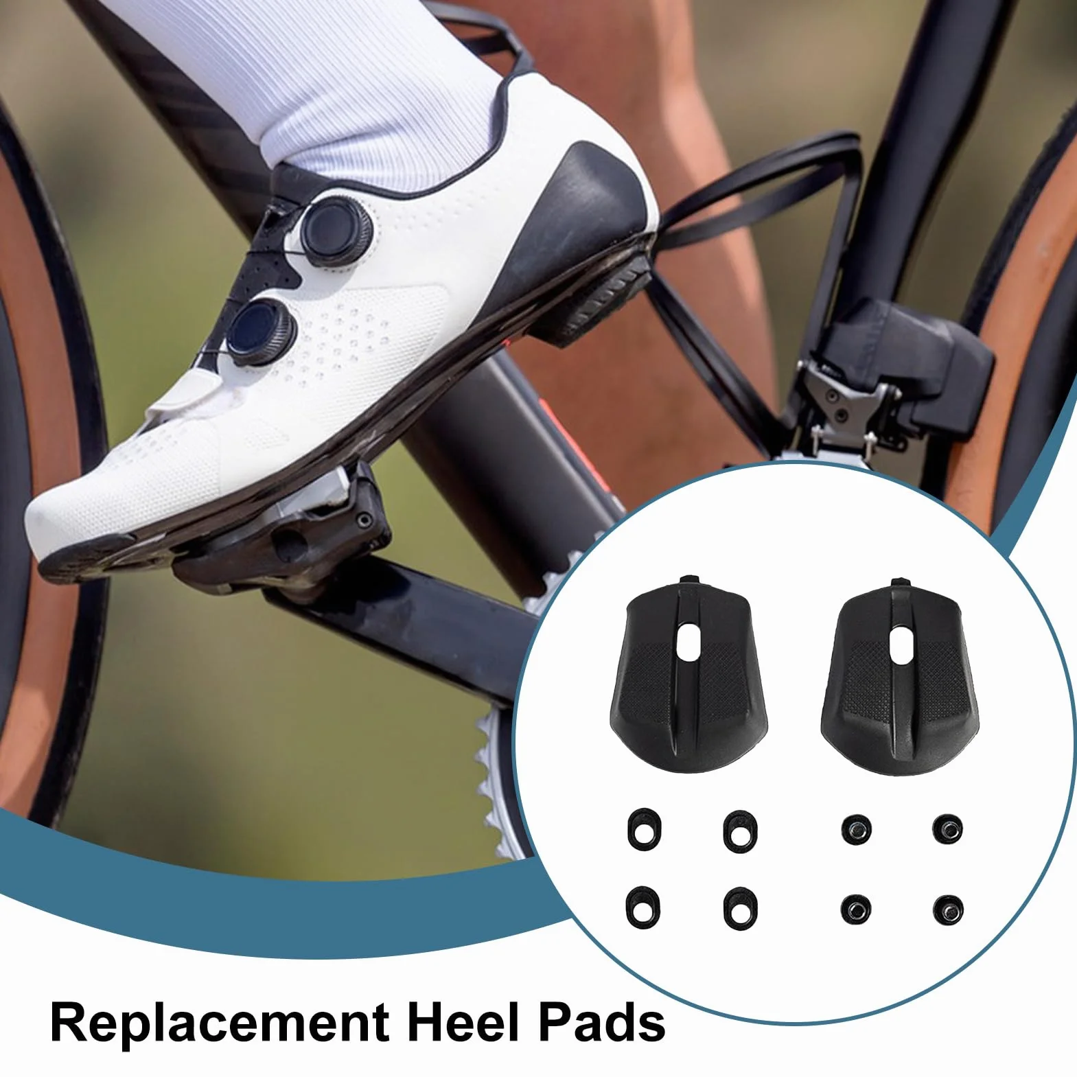Talonera Reemplazo Talón Zapatos Bicicleta Carretera Refuerzo Antideslizante Resistente Reparación Ciclismo Interior