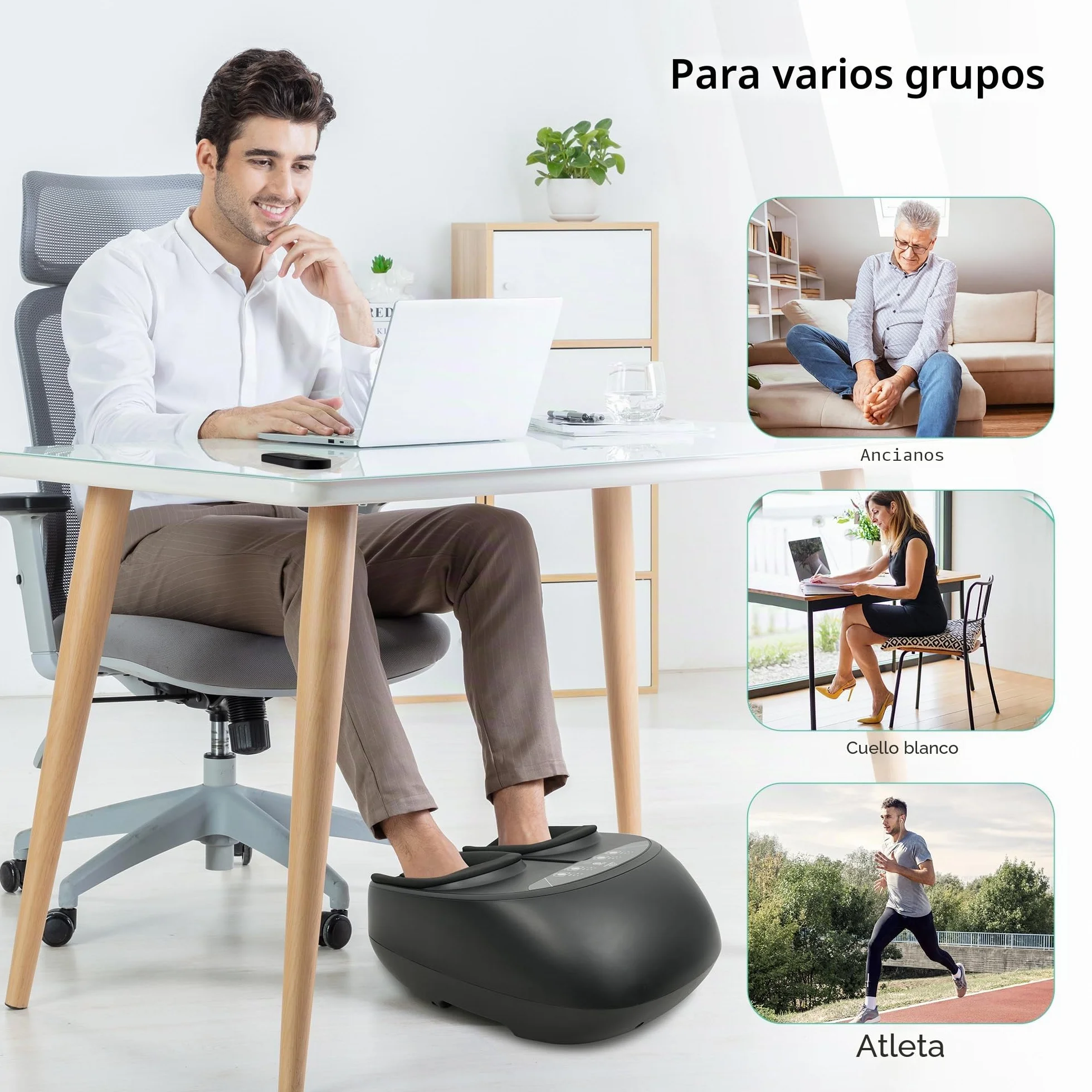 Snailax Masajeador de pies Shiatsu con calor y compresión, eléctrico con mando a distancia