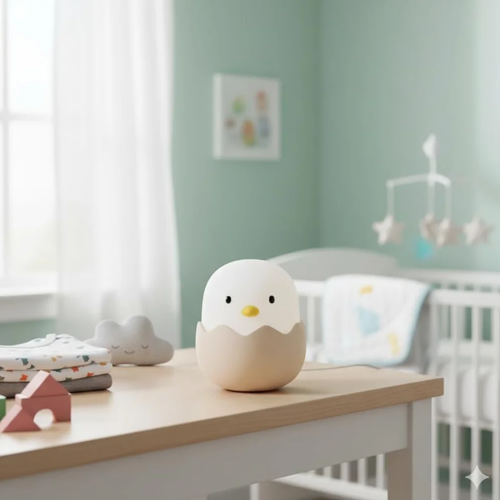 Lampara Pollito Tactil Recargable Portatil Luz Calida Regulable para Bebe