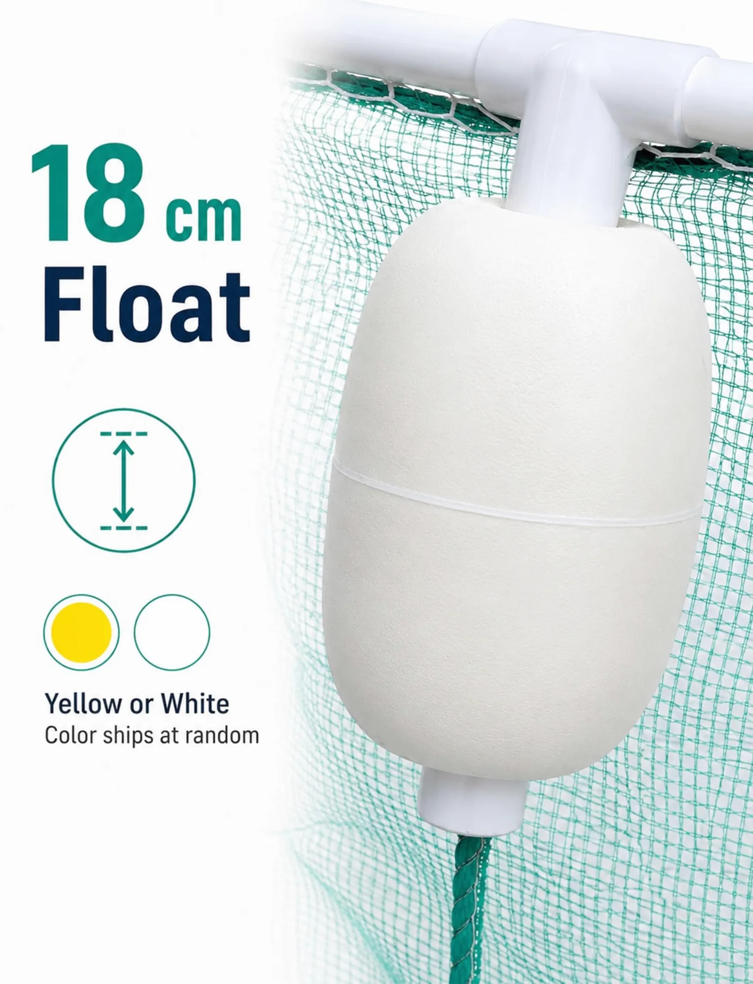 Red Flotante para Peces con Tapa, Malla de 3 mm y Malla Superior de 8 mm | Marco de tubo de PVC for cesta de peces de una o doble piso, flotadores de espuma for estanque