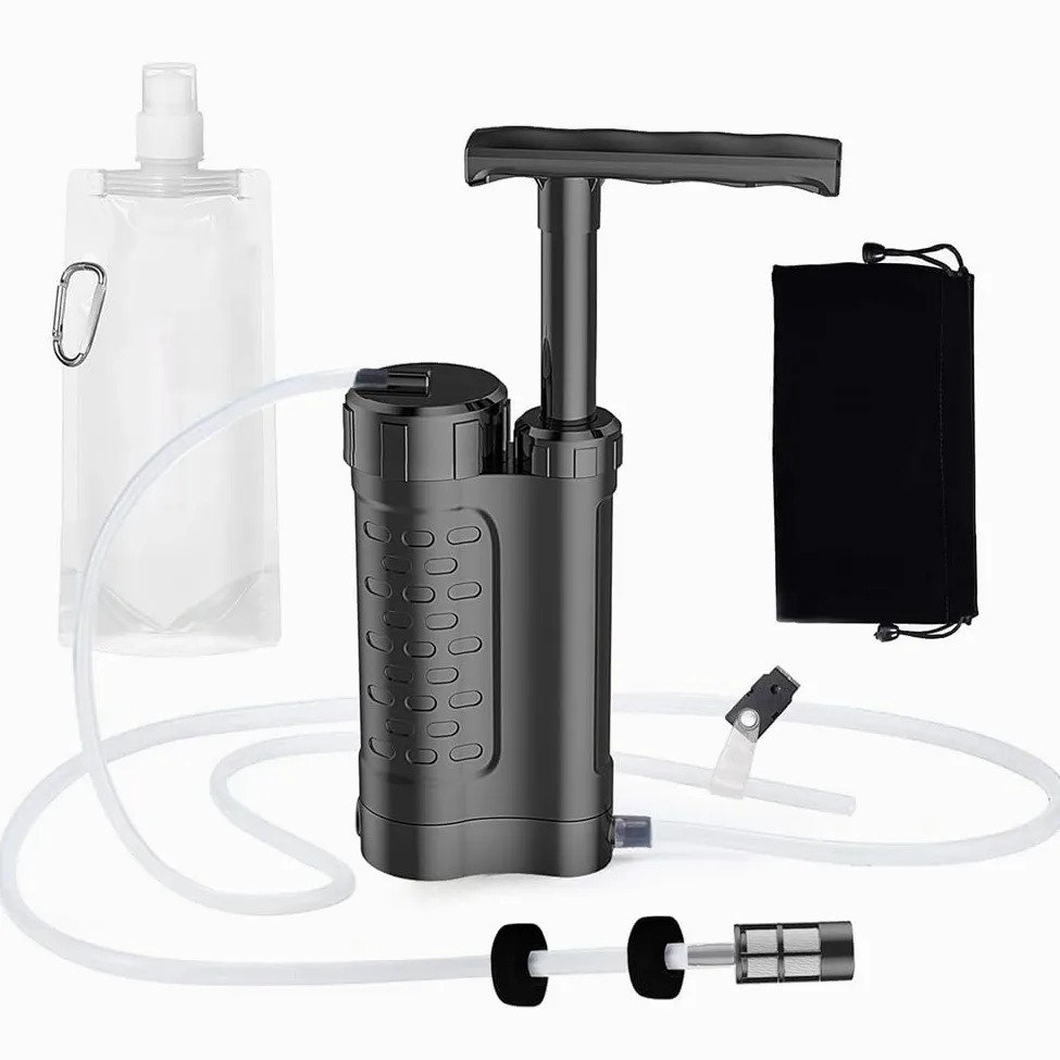 Filtro de Agua Personal de Emergencia para Exteriores, de Filtrado de 4 Etapas, Purificador de Agua Portátil, Filtro de Agua de Supervivencia para Emergencias.
